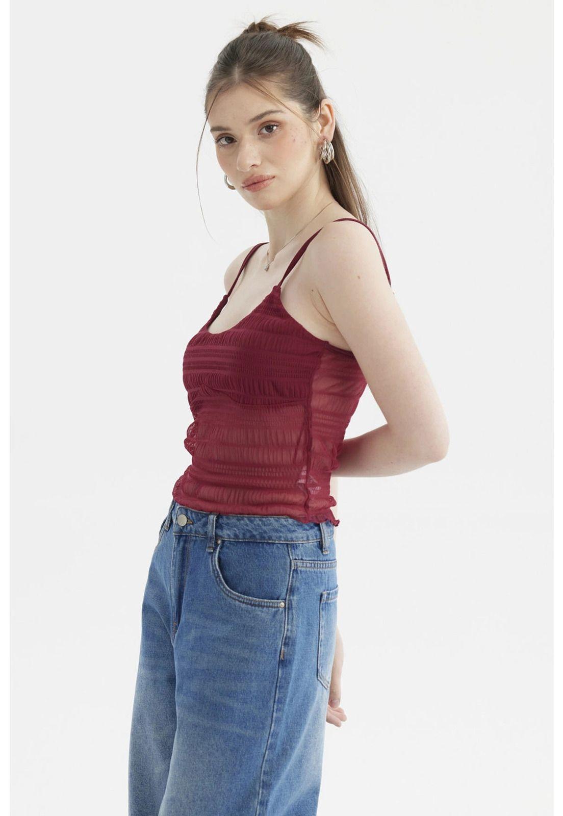 Peto Mujer Pabilo Lazo Escote Rojo-1