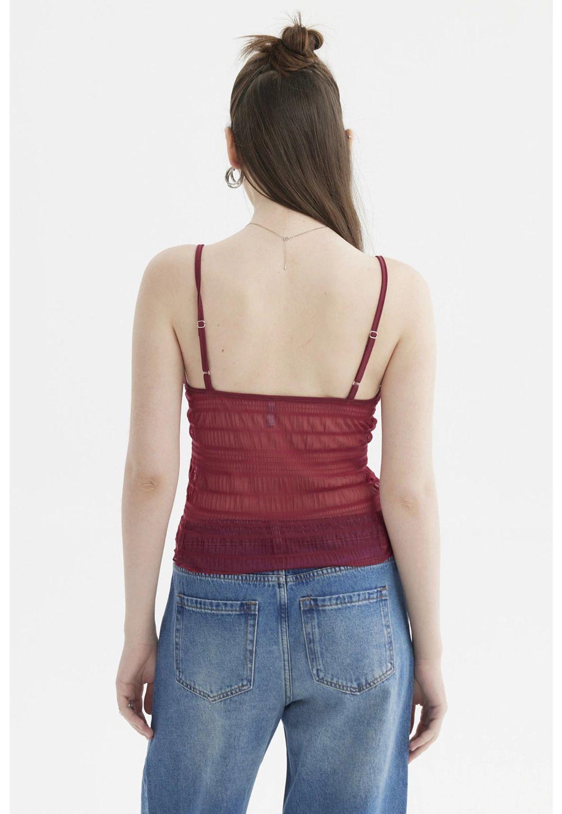 Peto Mujer Pabilo Lazo Escote Rojo-2