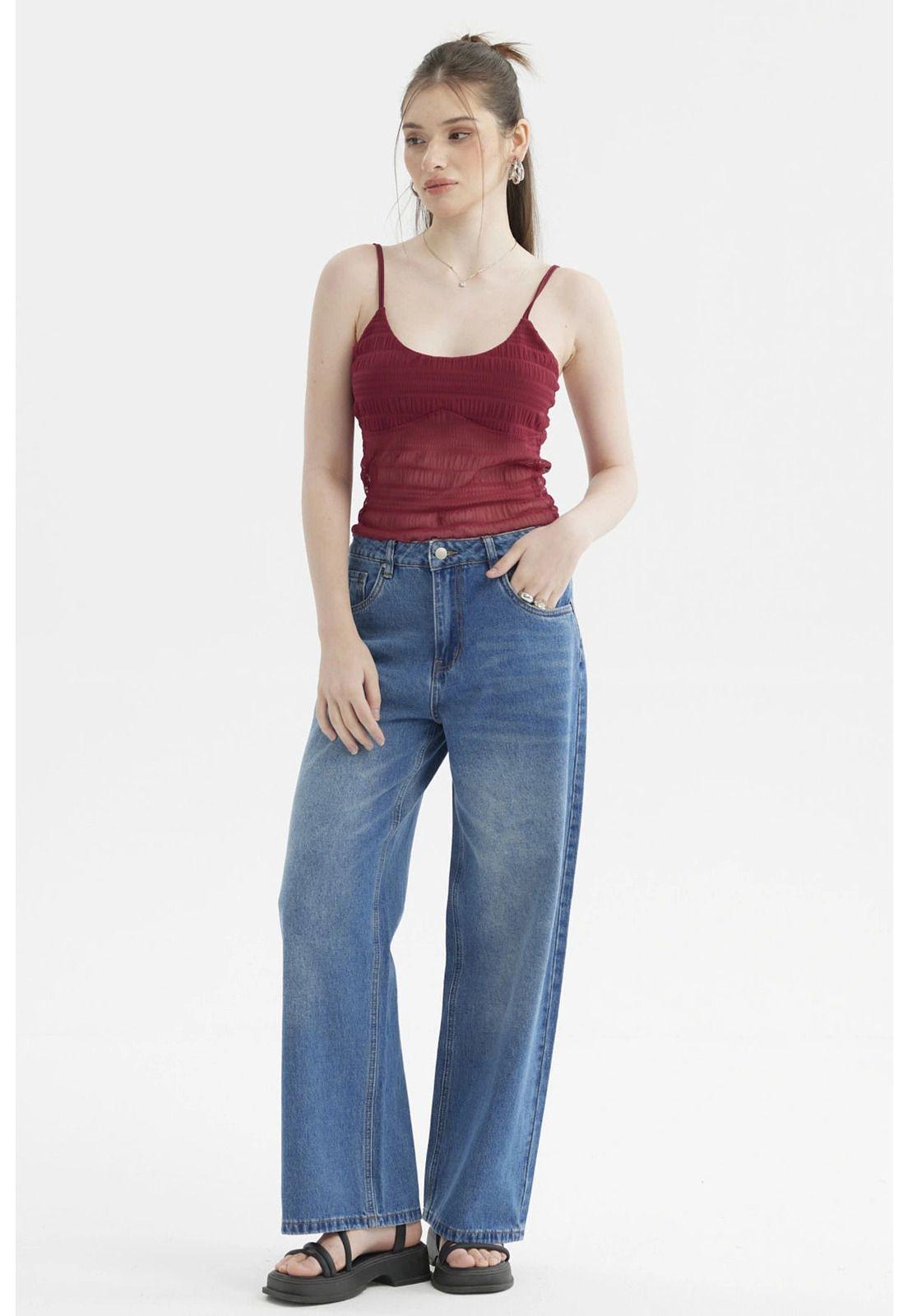 Peto Mujer Pabilo Lazo Escote Rojo-3