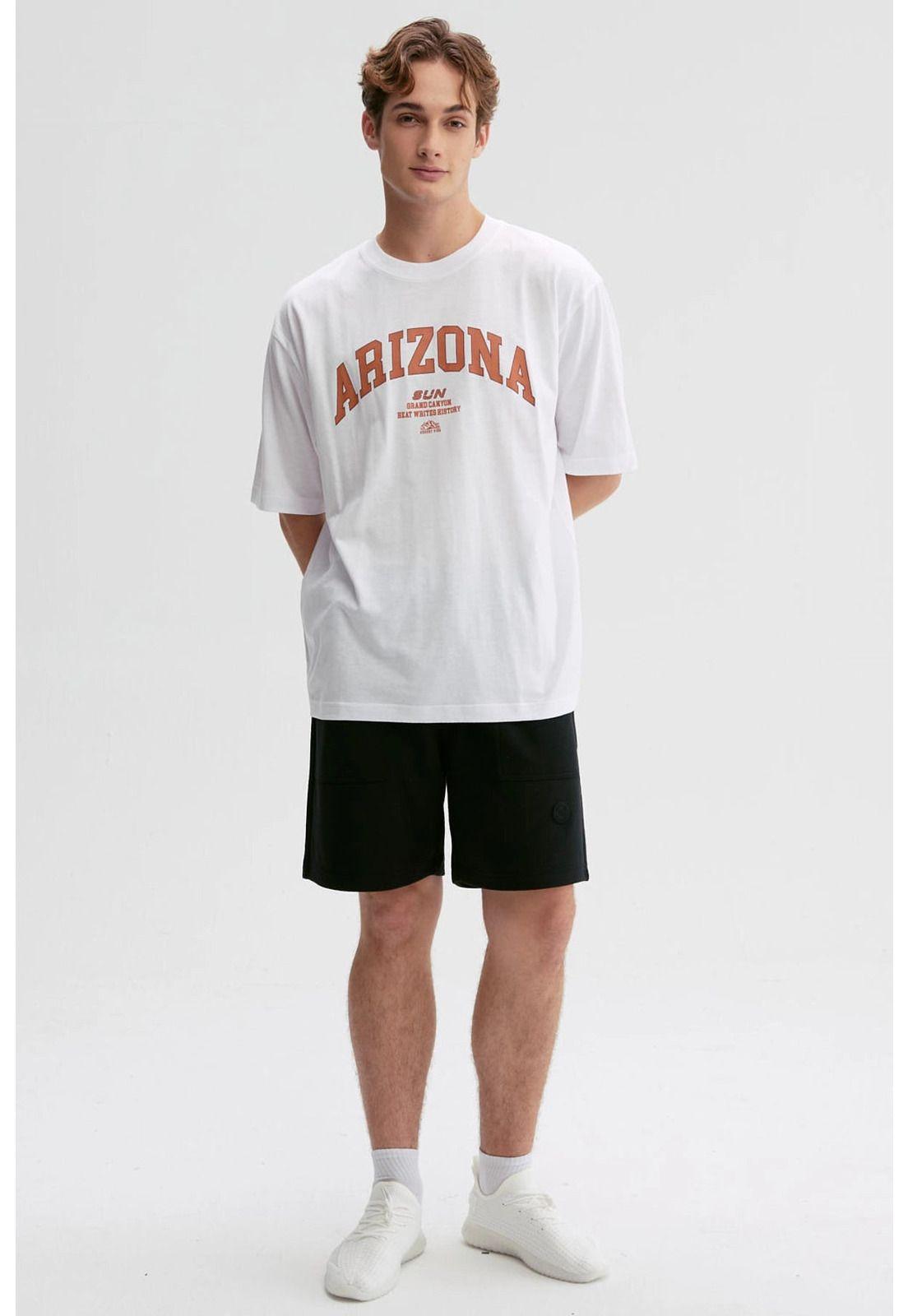 Polera Hombre Print Central Blanco - V-3