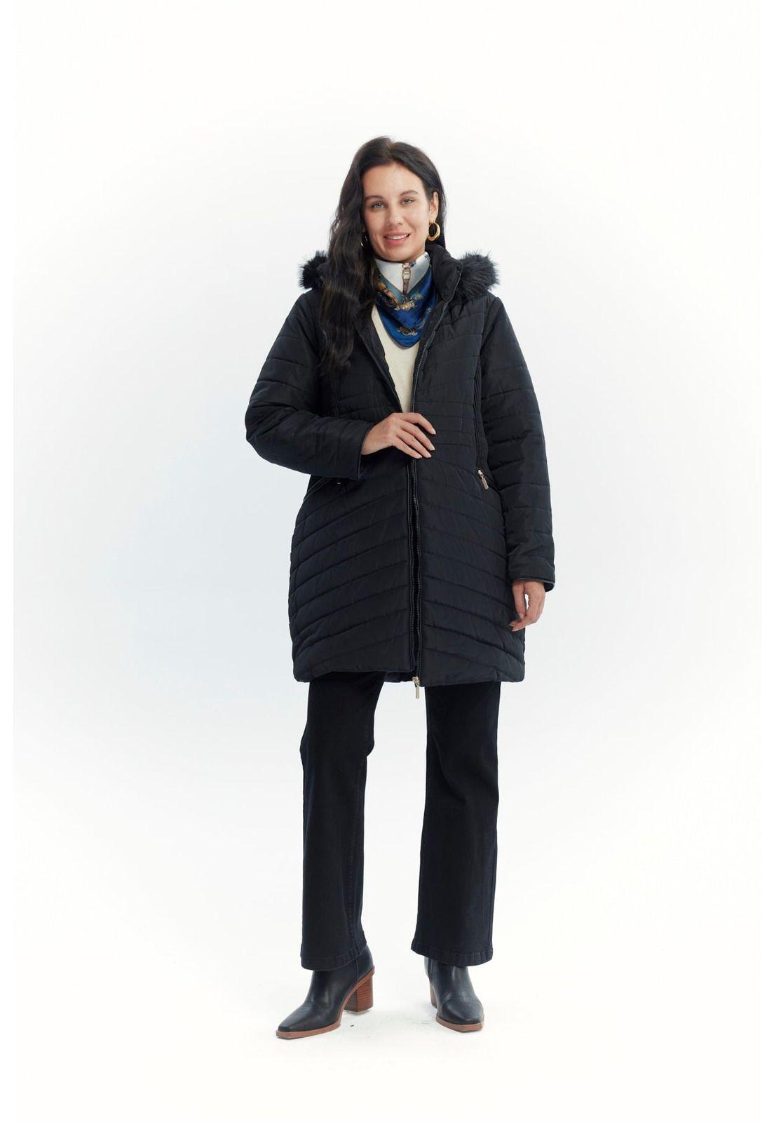 Parka Mujer Full Zipper Negro-3