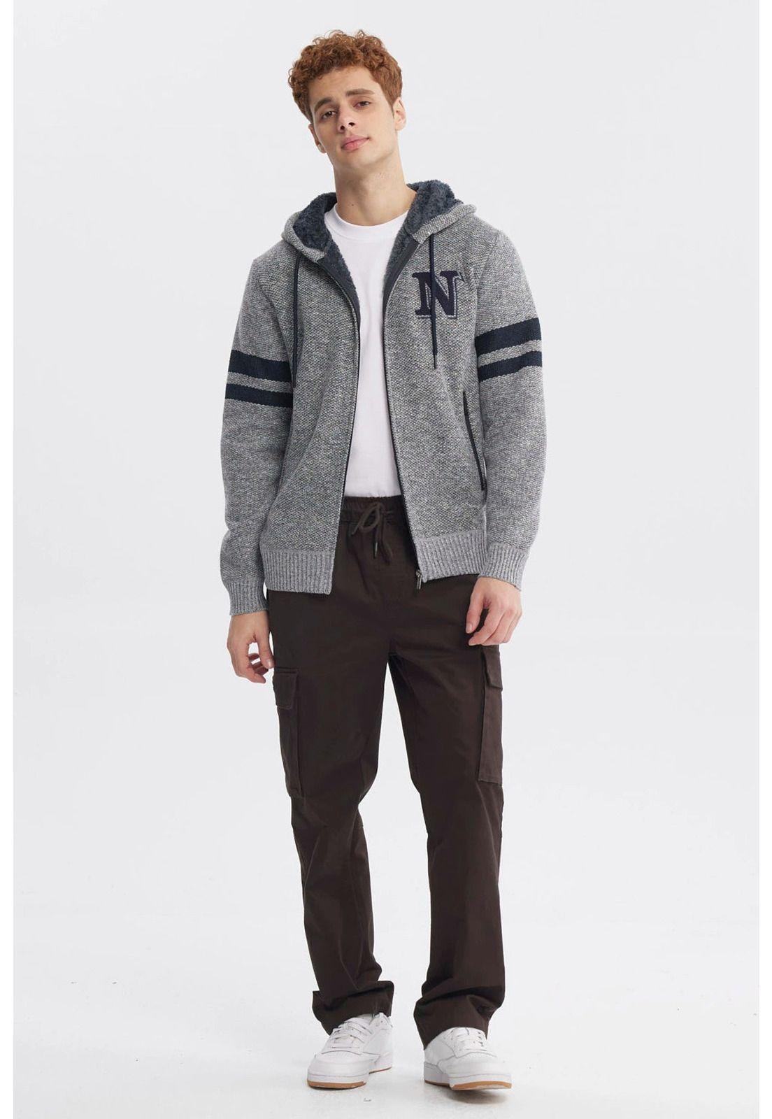 Sweater Hombre Slim Juvenil Gris-3