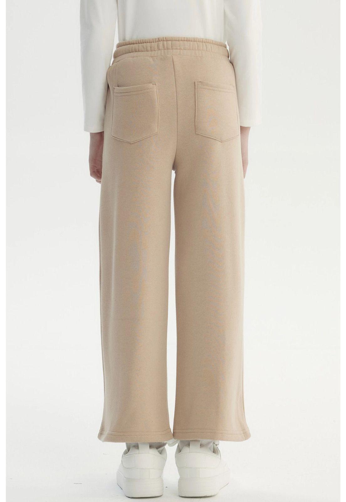 Pantalón Buzo Niña Wide Leg Camel-2