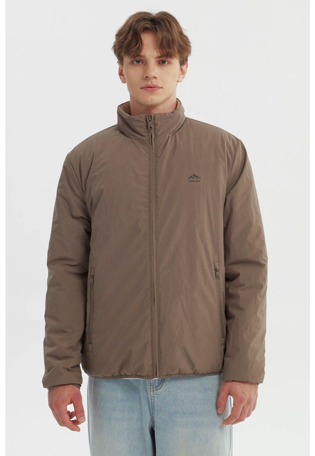 Parka Hombre Slim Reversible Marron Piedra-0