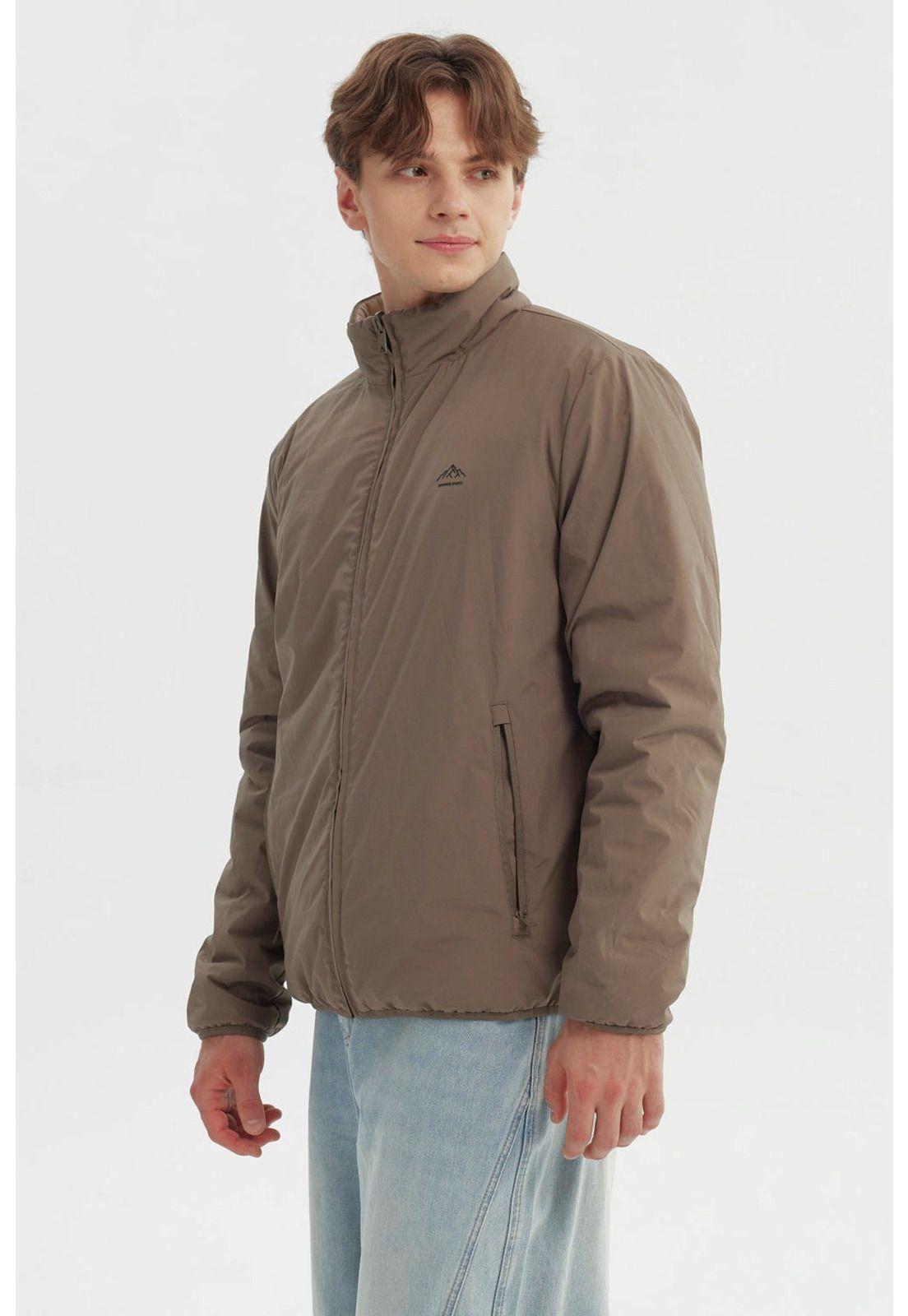 Parka Hombre Slim Reversible Marron Piedra-2