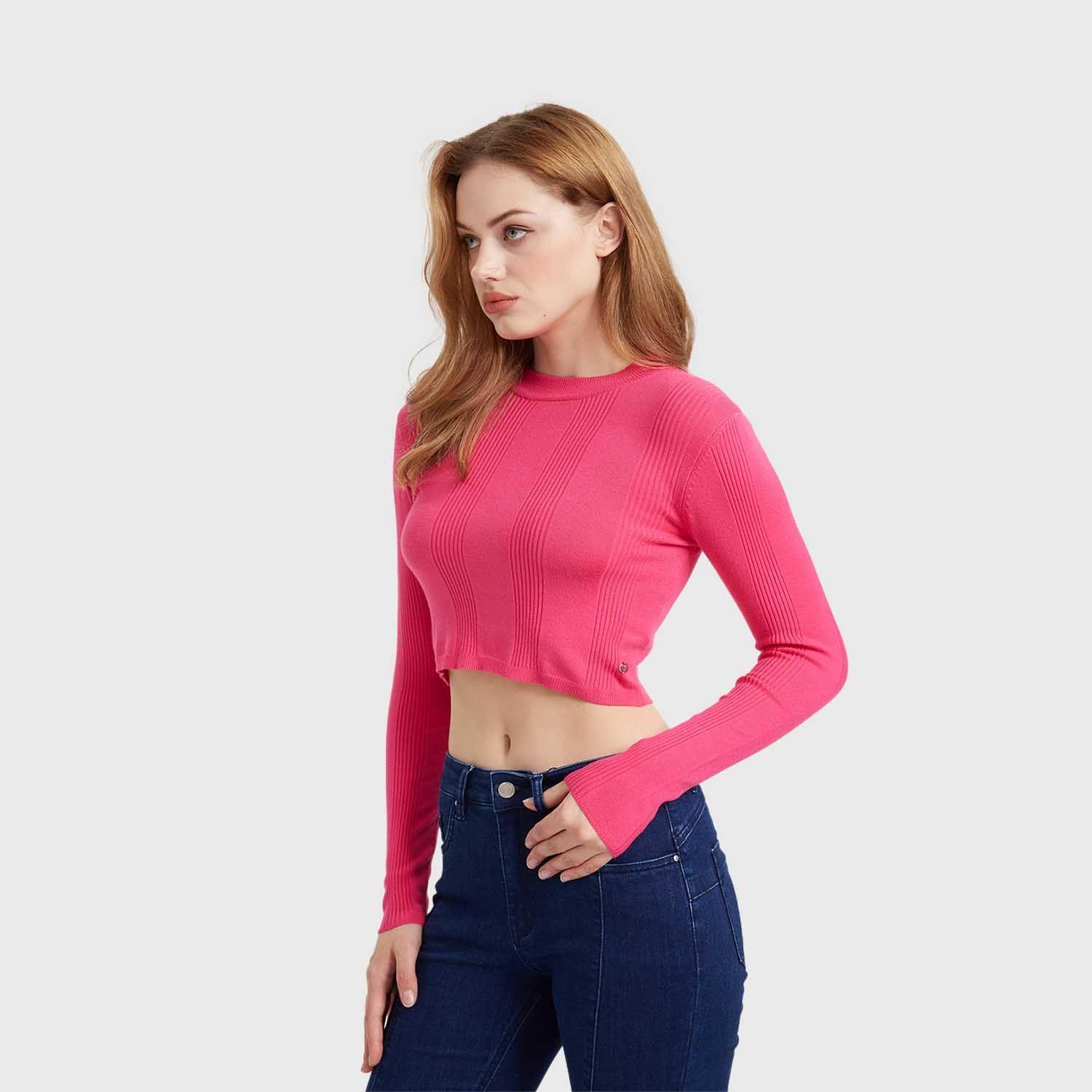 Sweater Mujer Crop Fucsia Fashion's Park-1