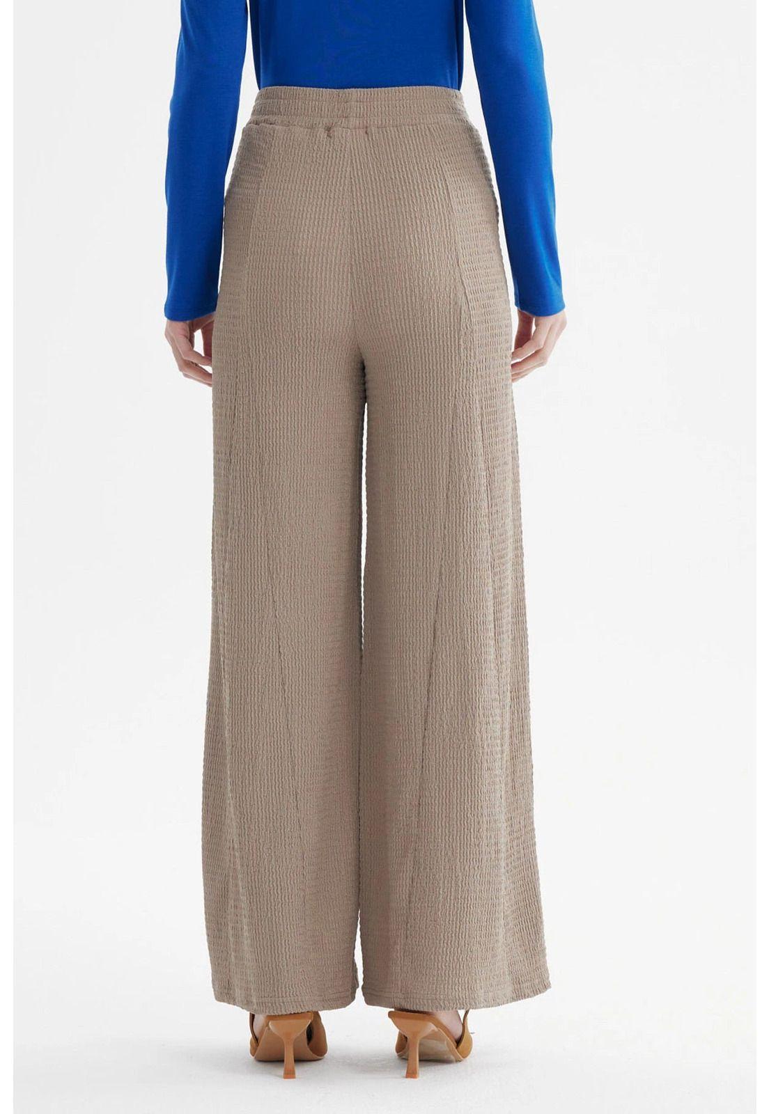 Pantalón Mujer Wide Leg Beige-2