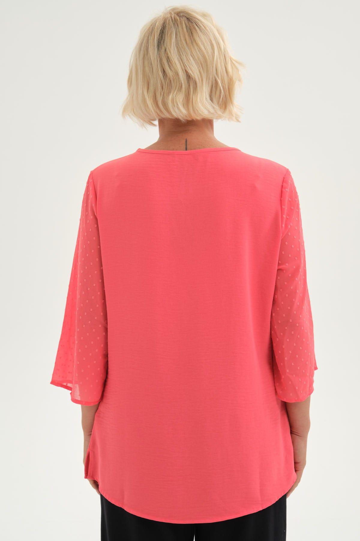 Blusa Mujer Blusa Crep Plumetti Naranjo Oscuro-2