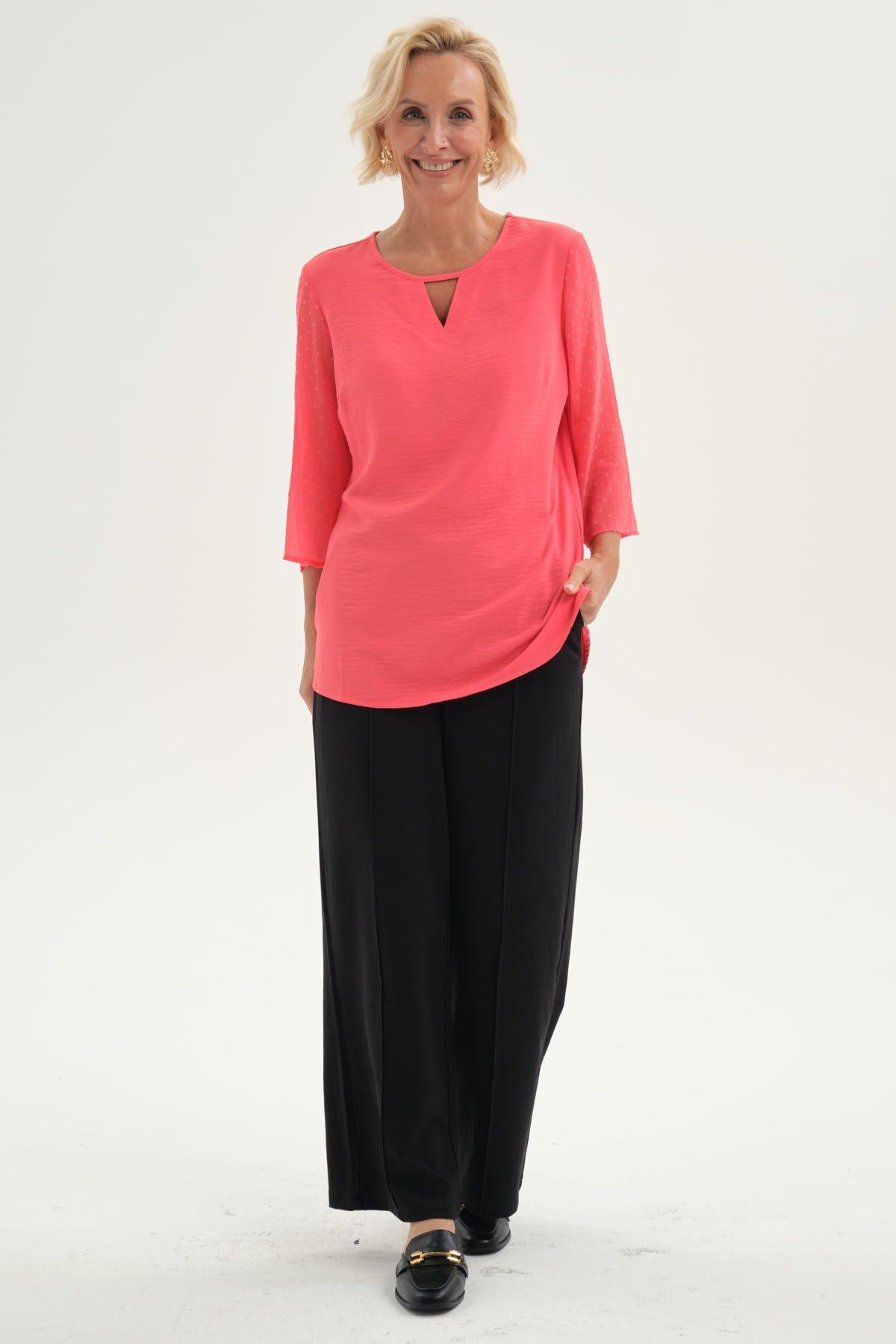 Blusa Mujer Blusa Crep Plumetti Naranjo Oscuro-3