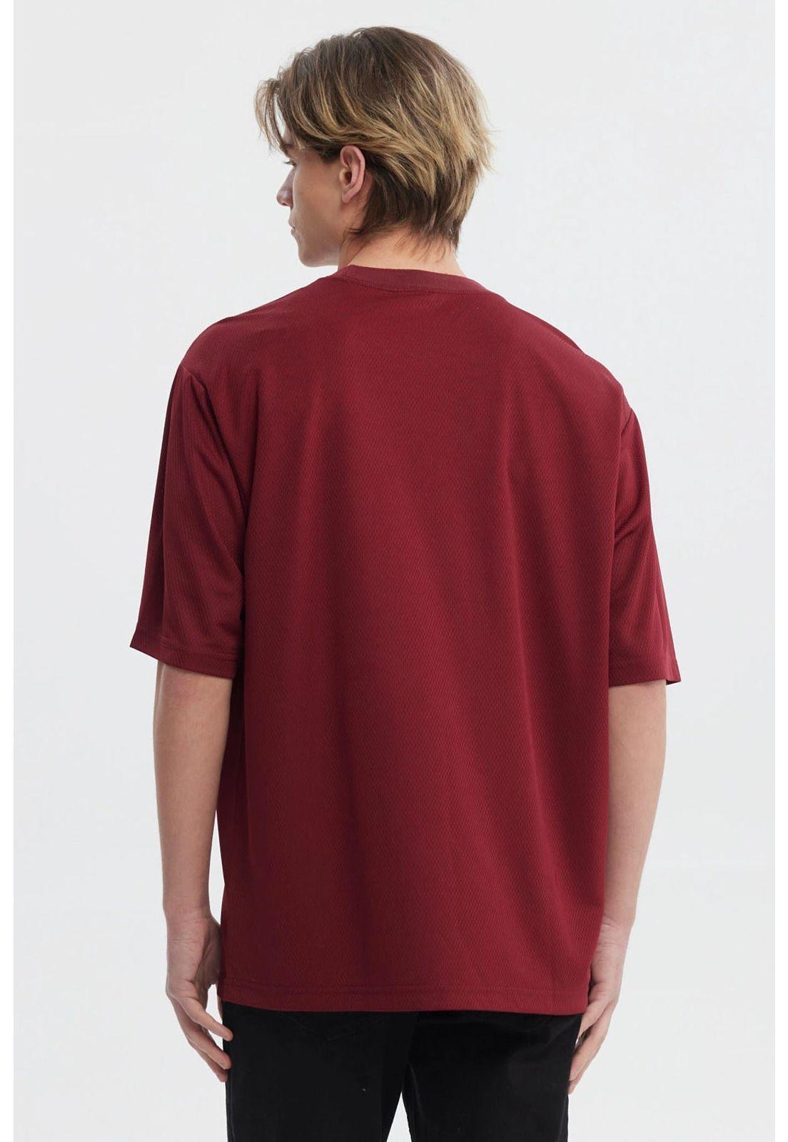 Polera Hombre Slim Cuello Redondo Burdeo-2