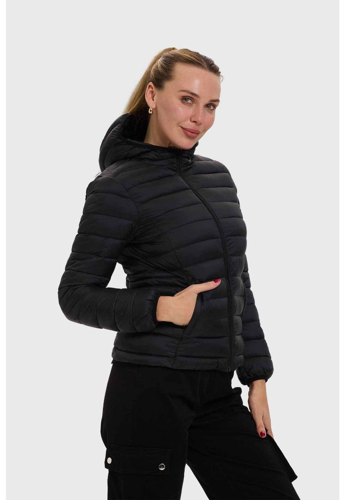 Parka Mujer Corta Plummy Negro-1