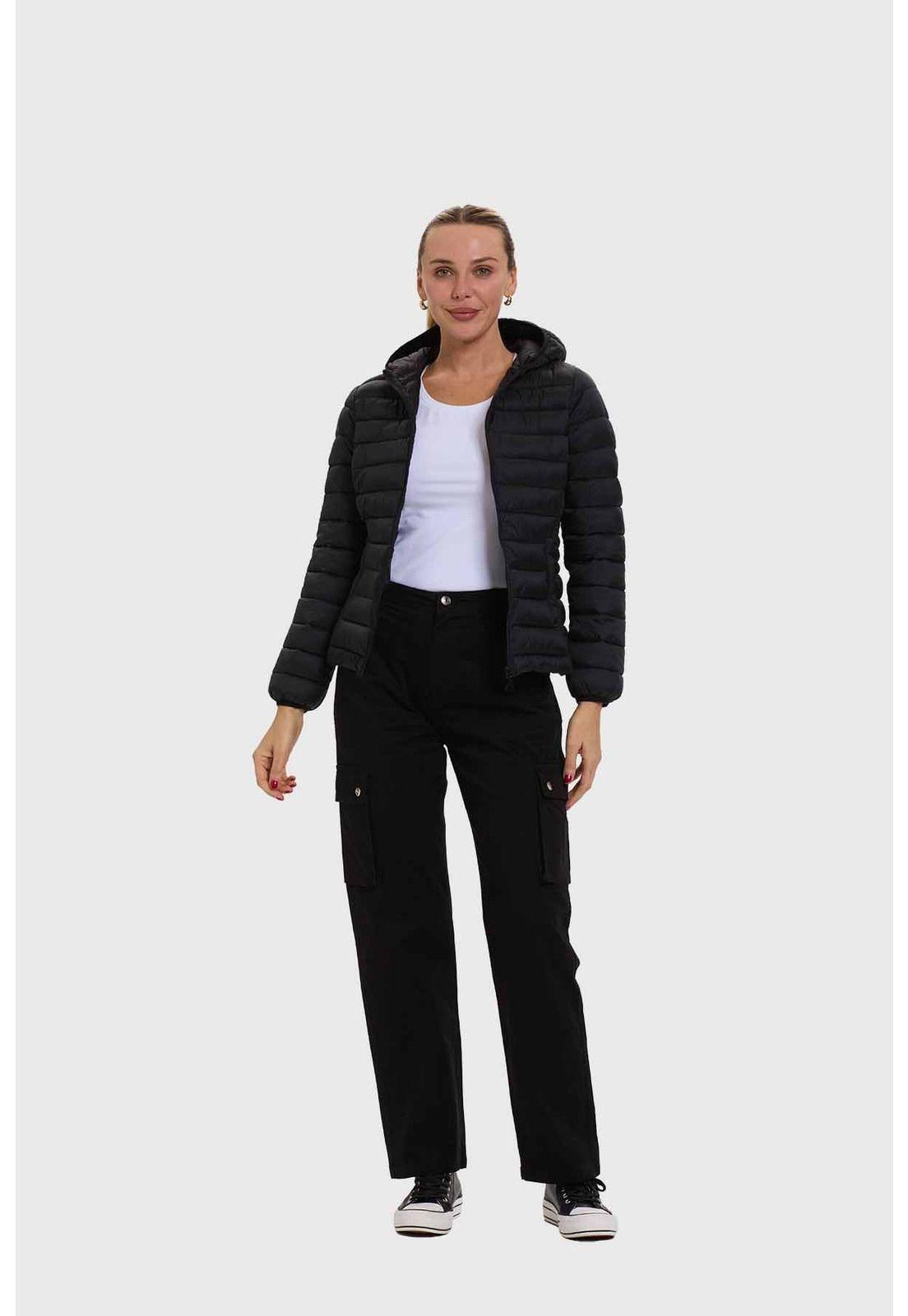 Parka Mujer Corta Plummy Negro-3
