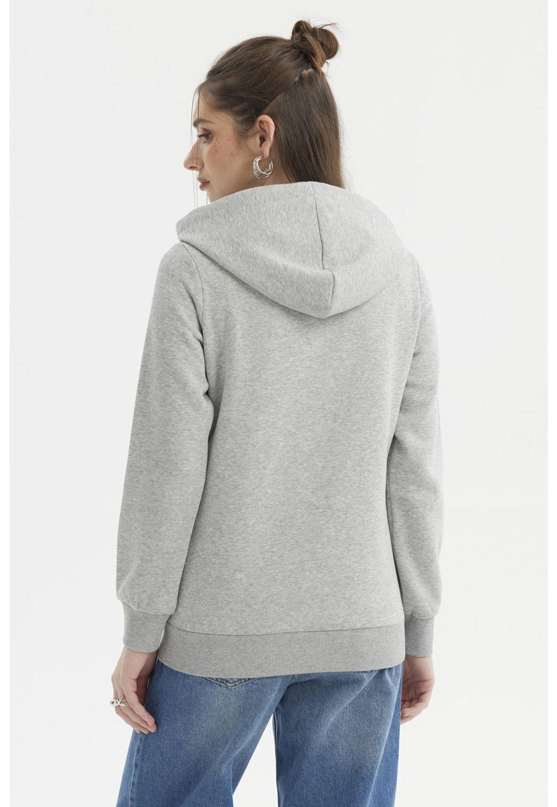 Polerón Mujer Abierto Hodie Gris Melange-2