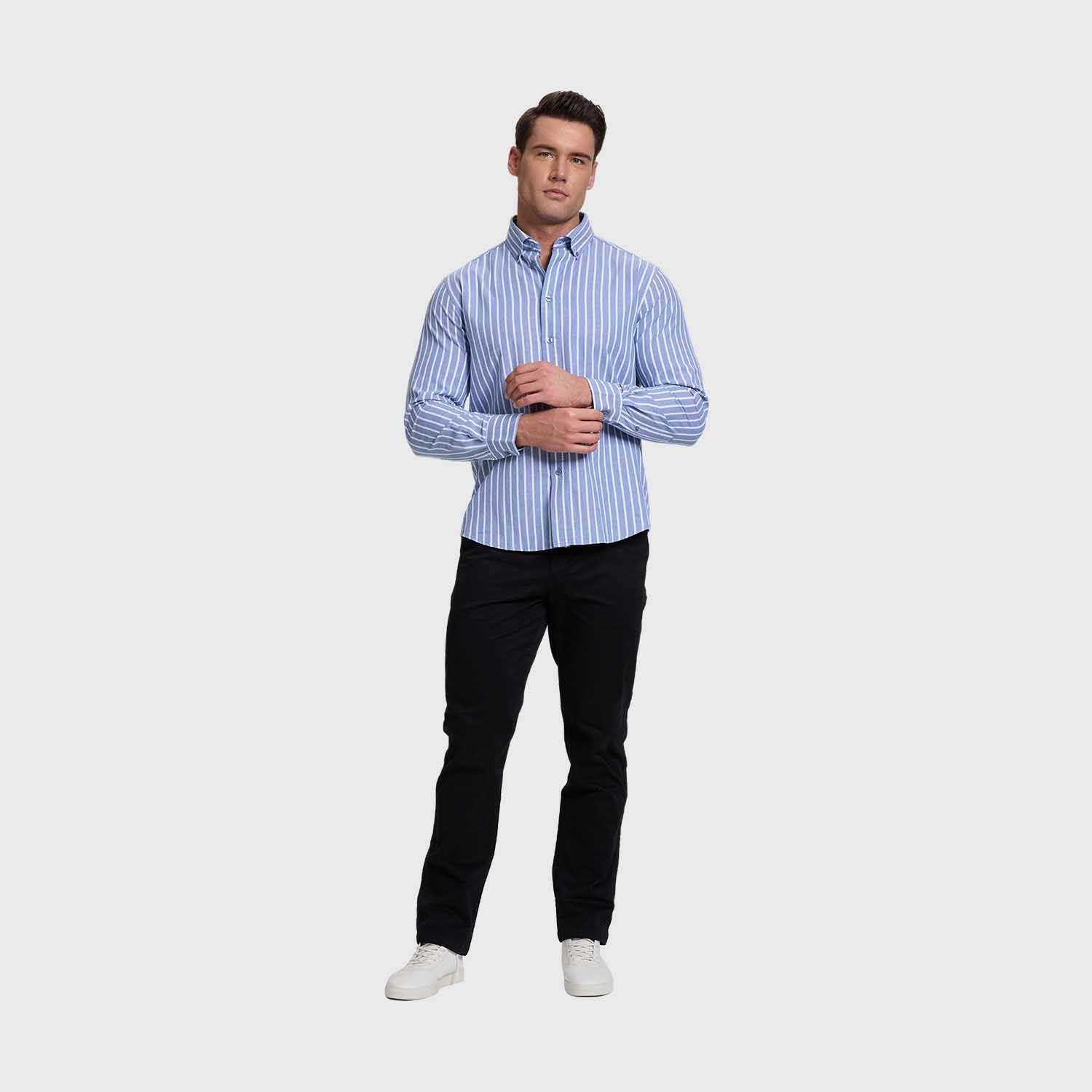 Camisa Hombre Rayas Premium Azul Fashion's Park-3