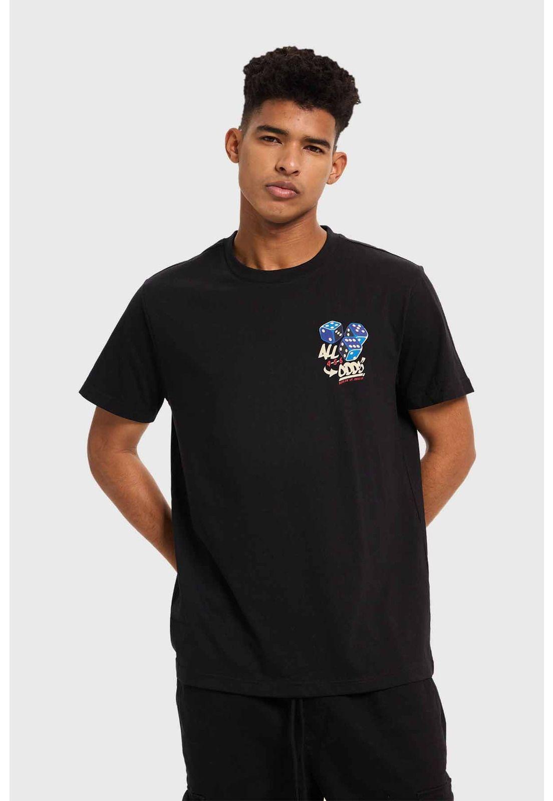 Polera Hombre Print Negro - VIII-0