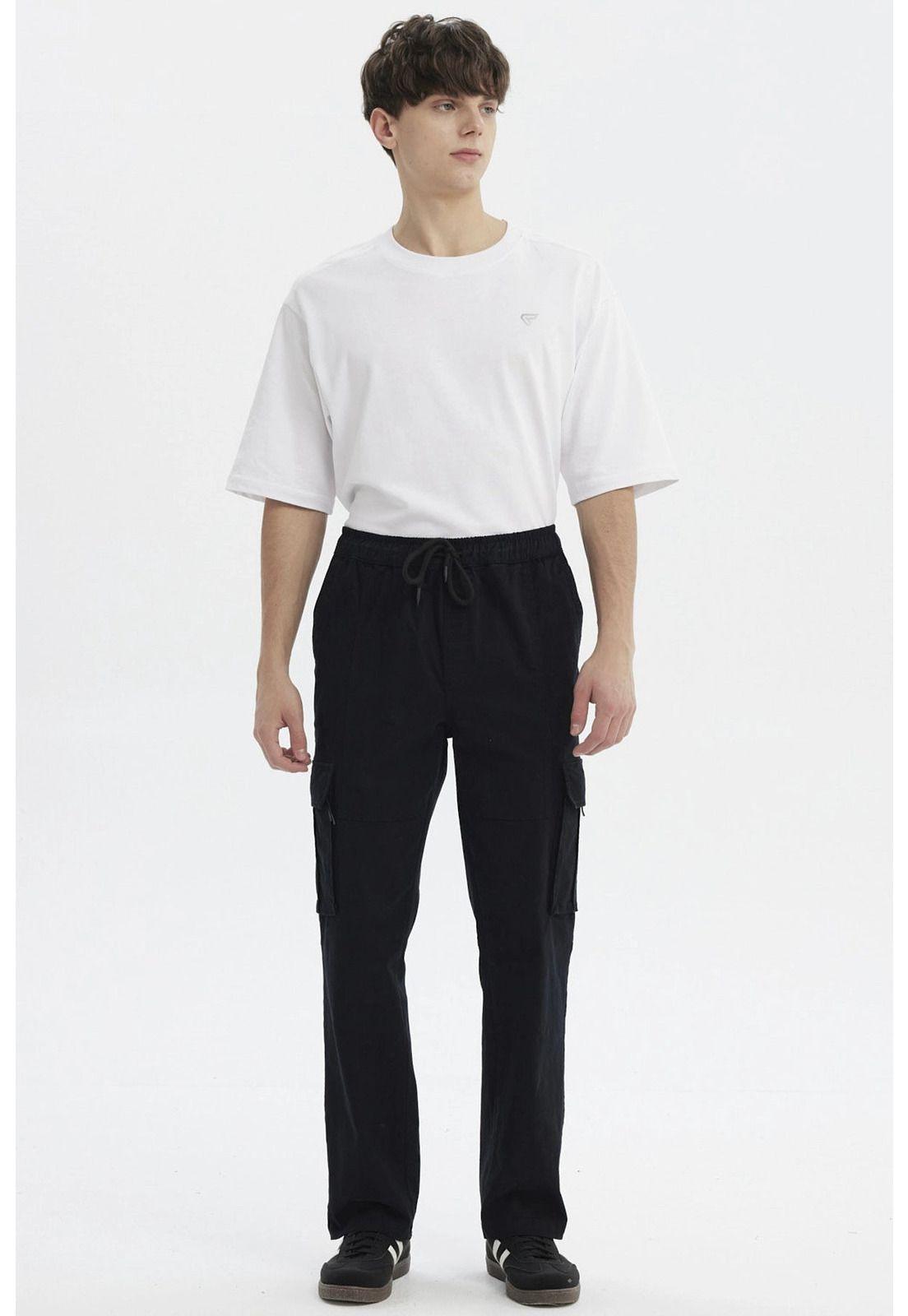 Pantalón Hombre Juvenil Calce Recto Negro - V-3