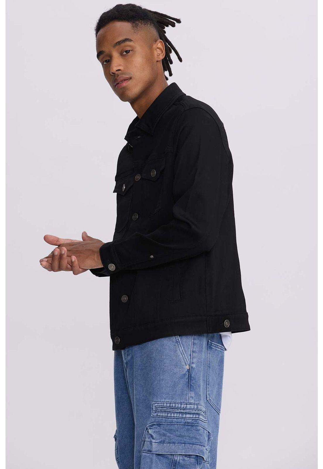 Chaqueta Hombre Denim Clásico Negro-2
