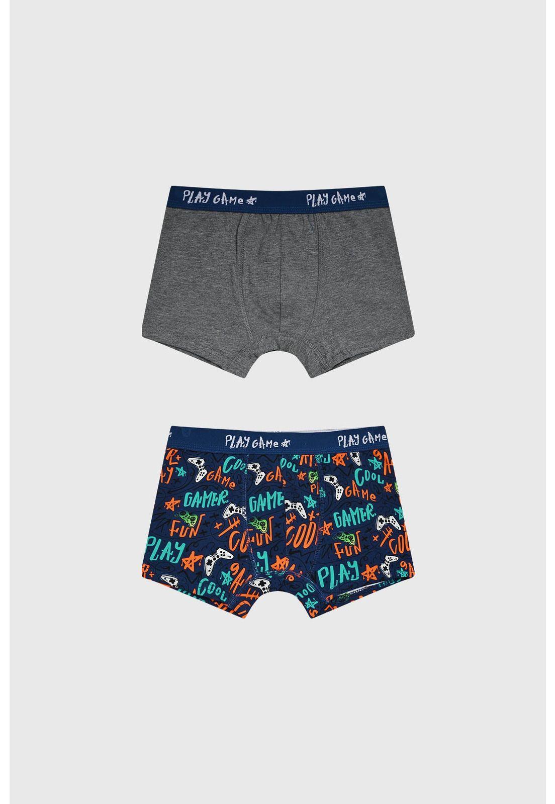 Boxer Niño Bipack Print Azul Marino-0