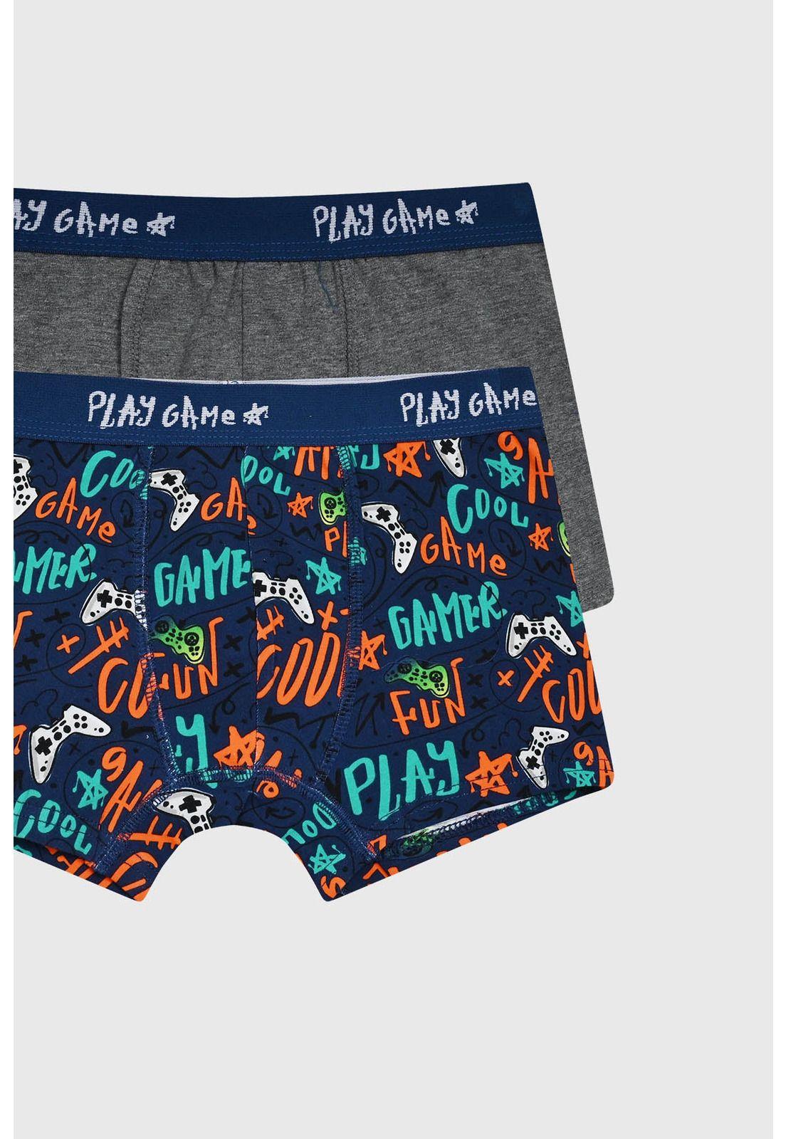 Boxer Niño Bipack Print Azul Marino-1