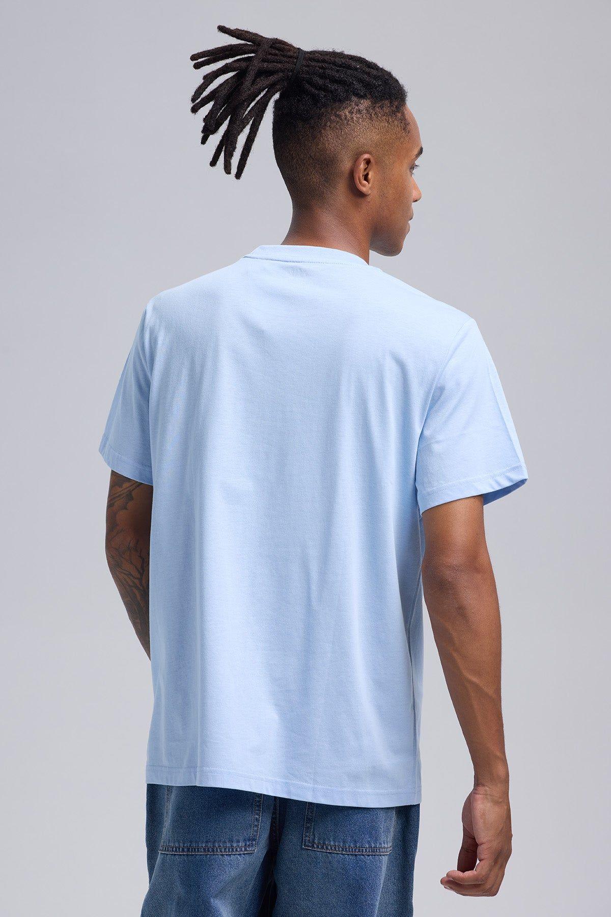 Polera Hombre Long Fit Básica Celeste-2