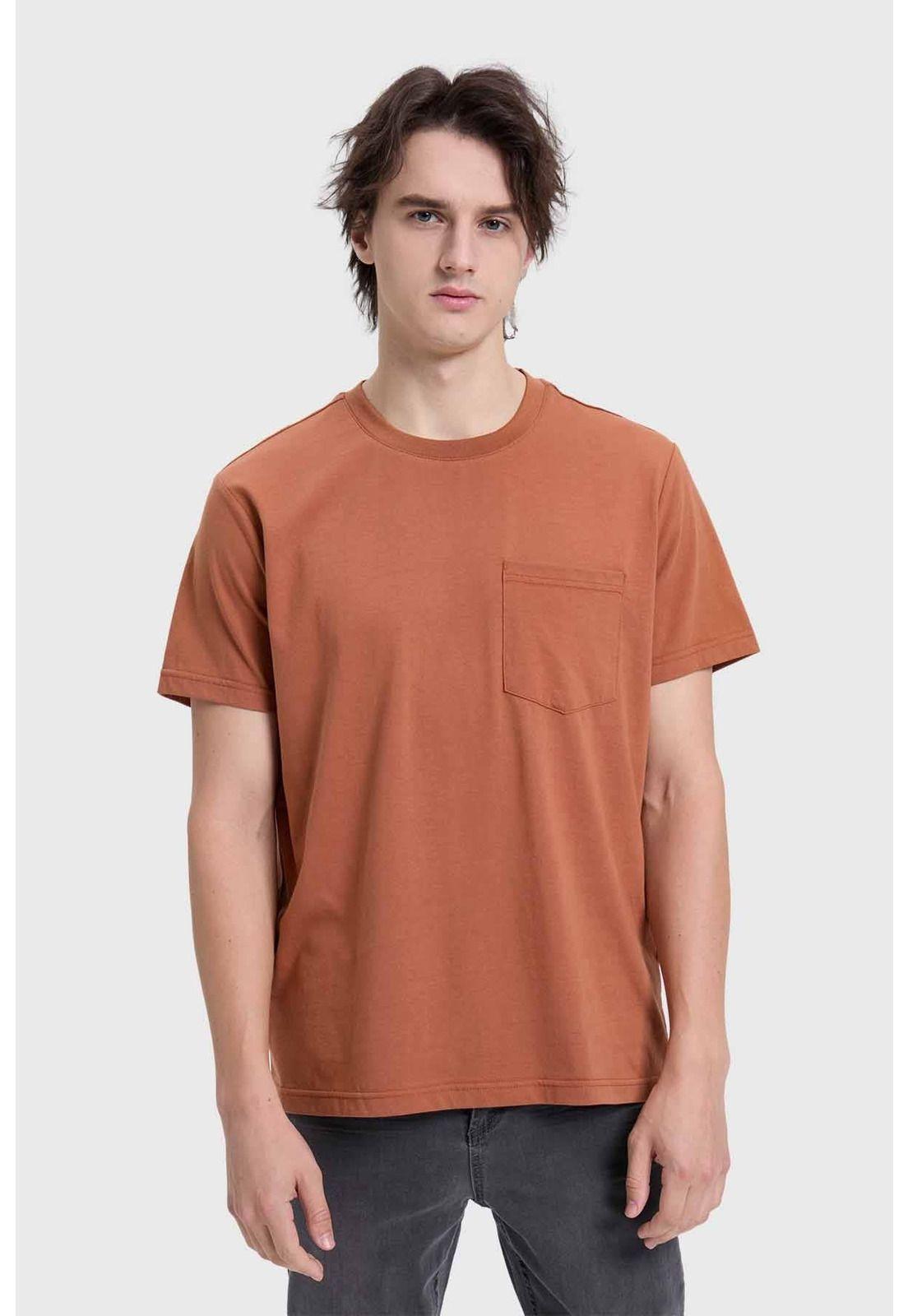 Polera Hombre Con Bolsillo Café-0