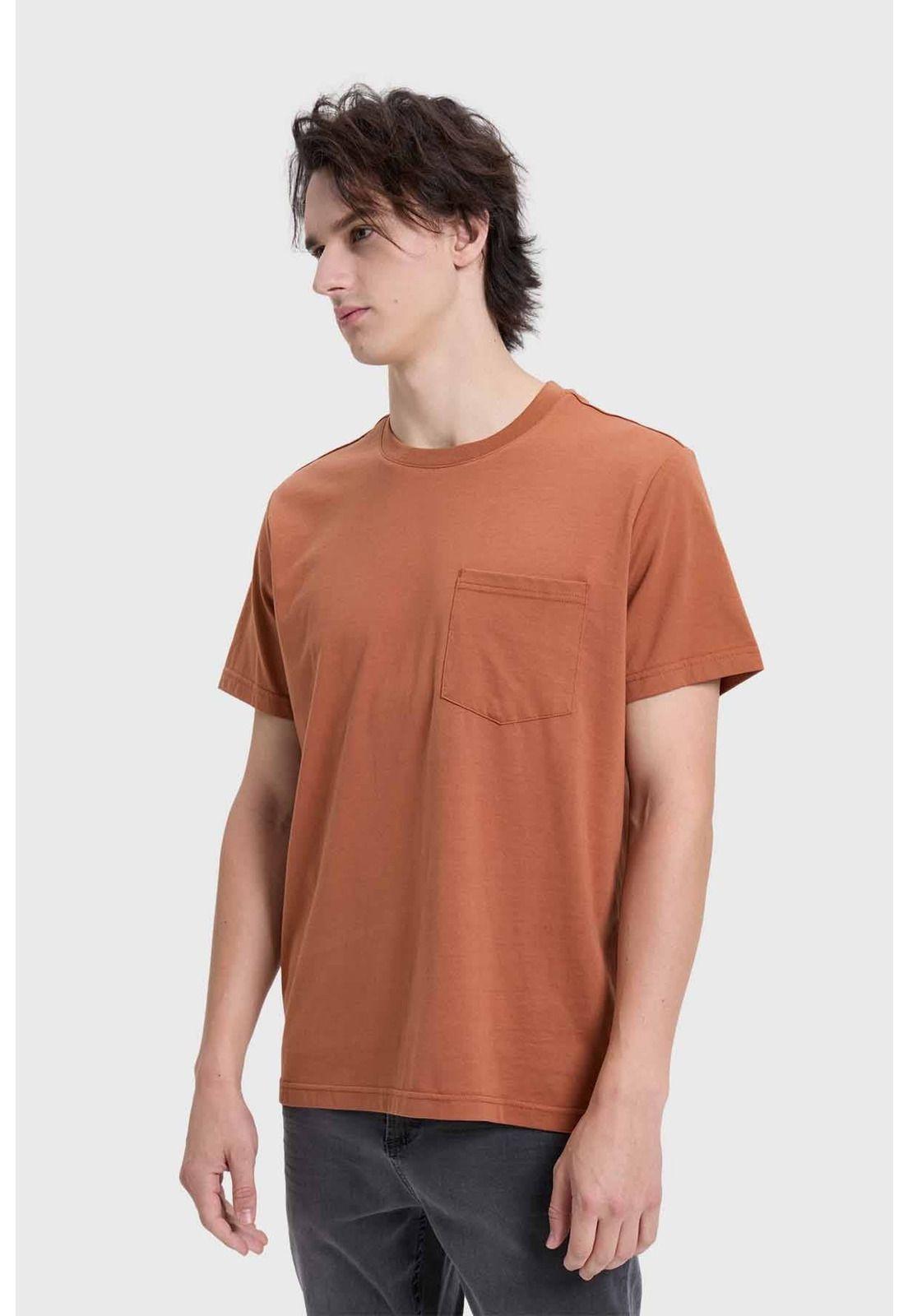 Polera Hombre Con Bolsillo Café-1