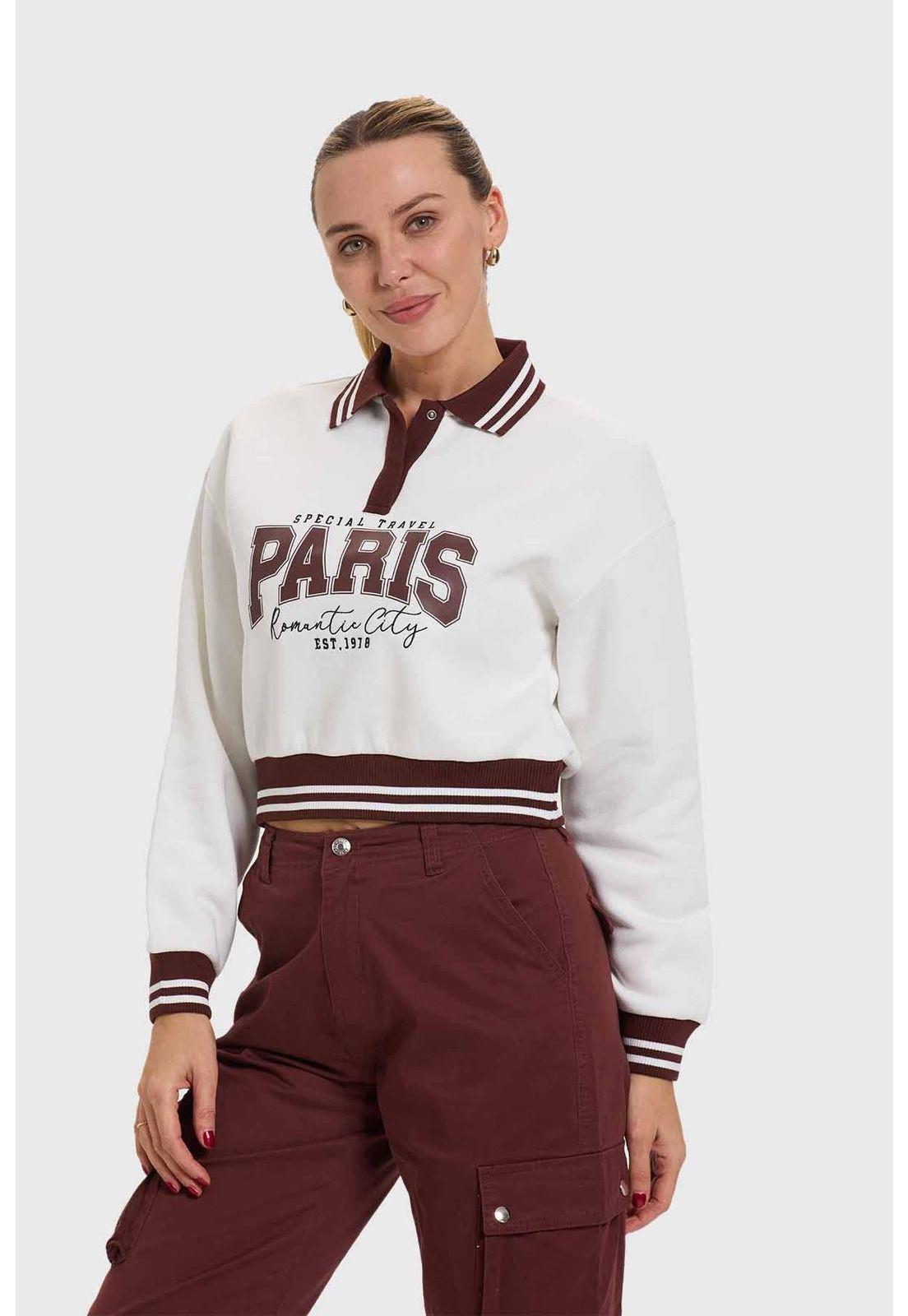 Polerón Mujer Preppy Café-1