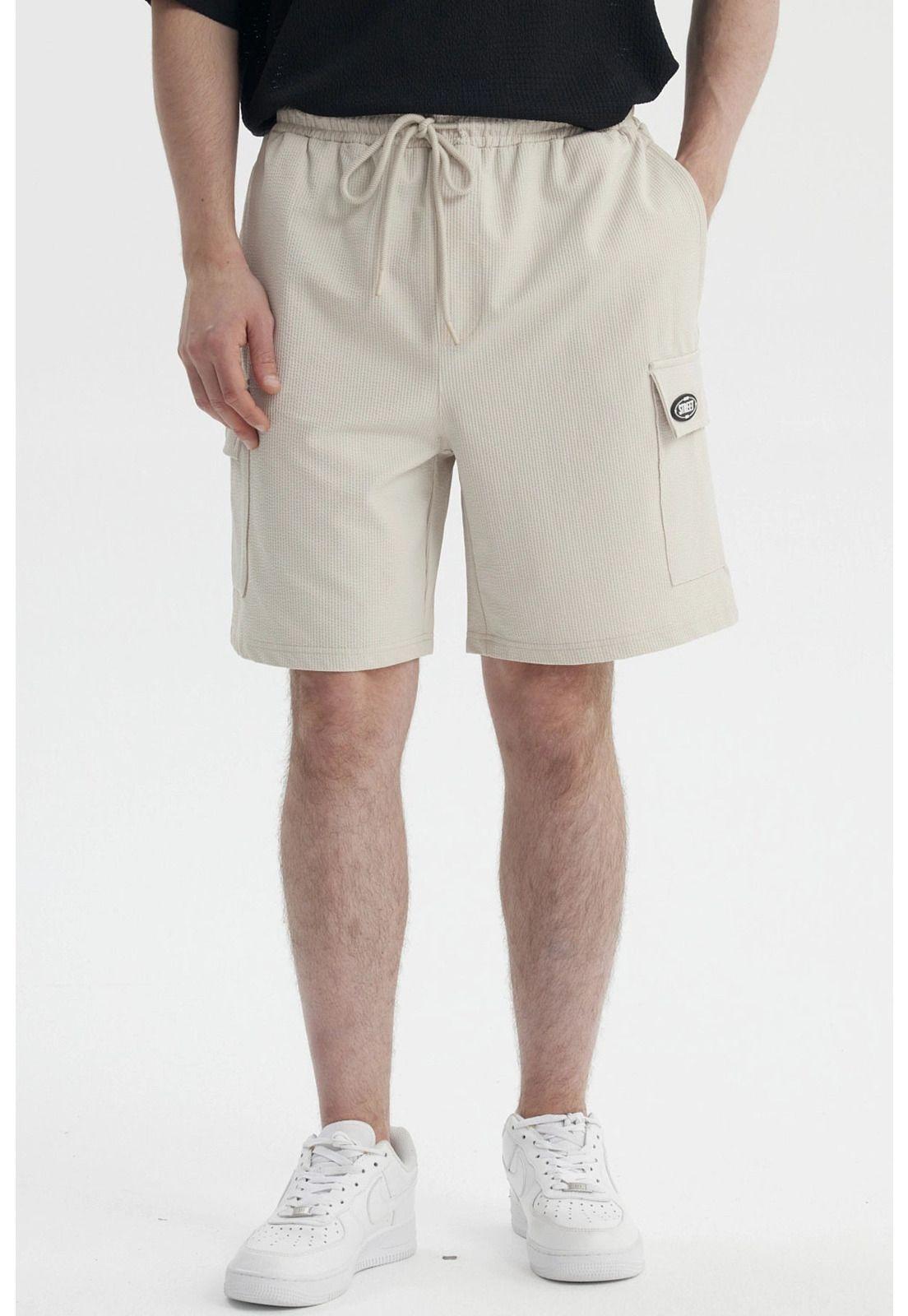 Bermuda Hombre Textura Beige-0