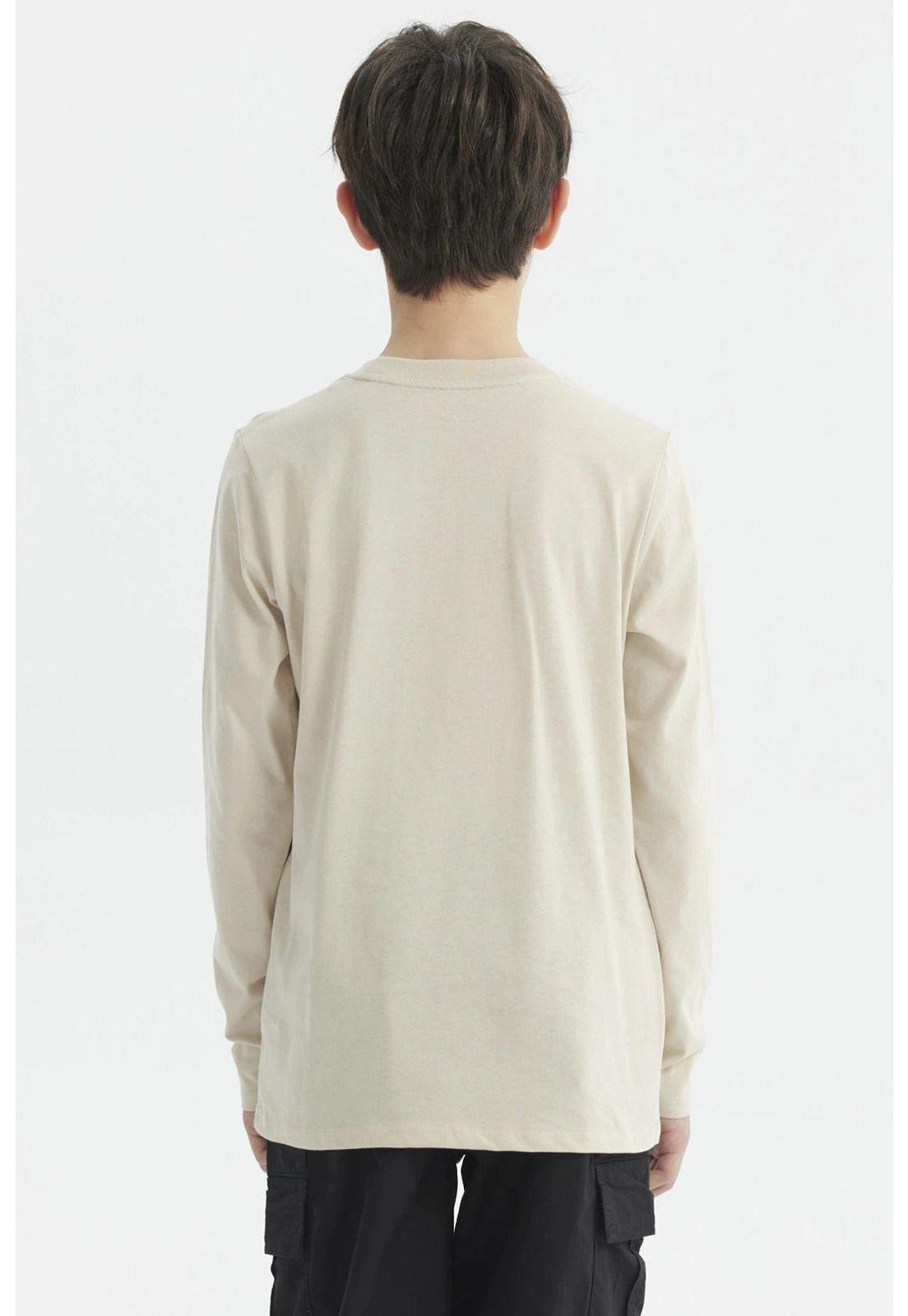 Polera Niño Print 3D Beige-2