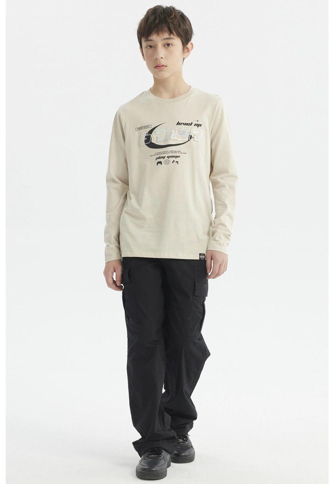 Polera Niño Print 3D Beige-3