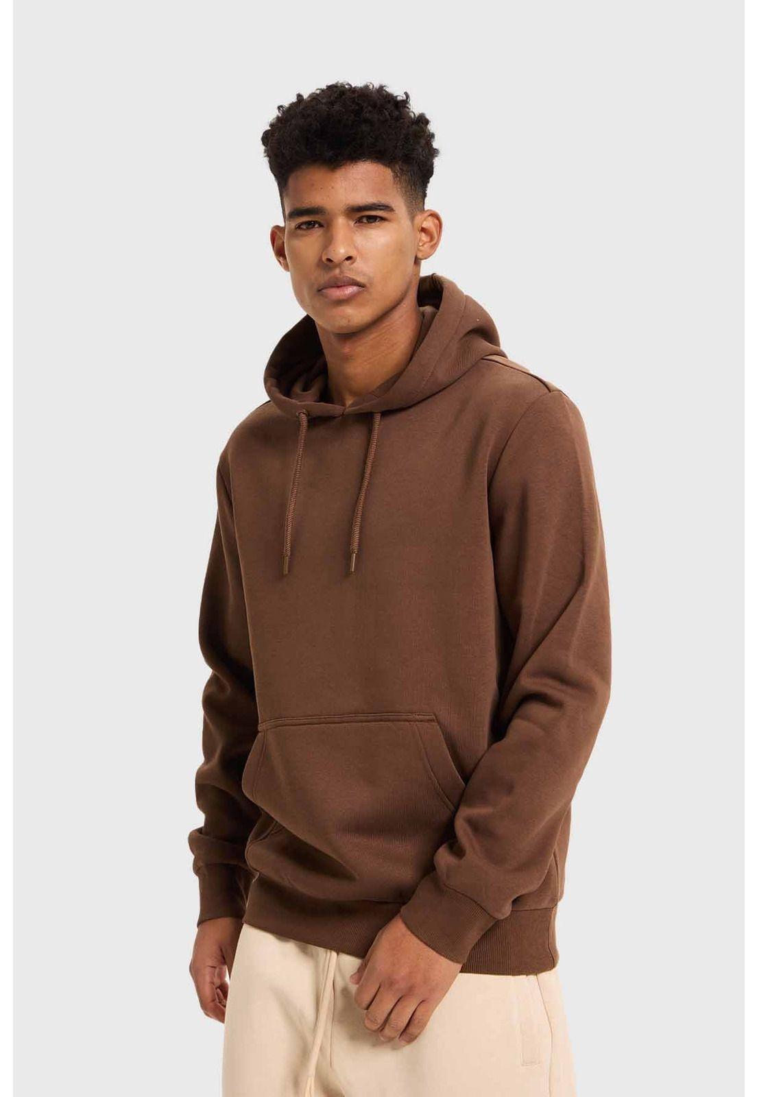 Polerón Hombre Hoodie Básico Chocolate-1