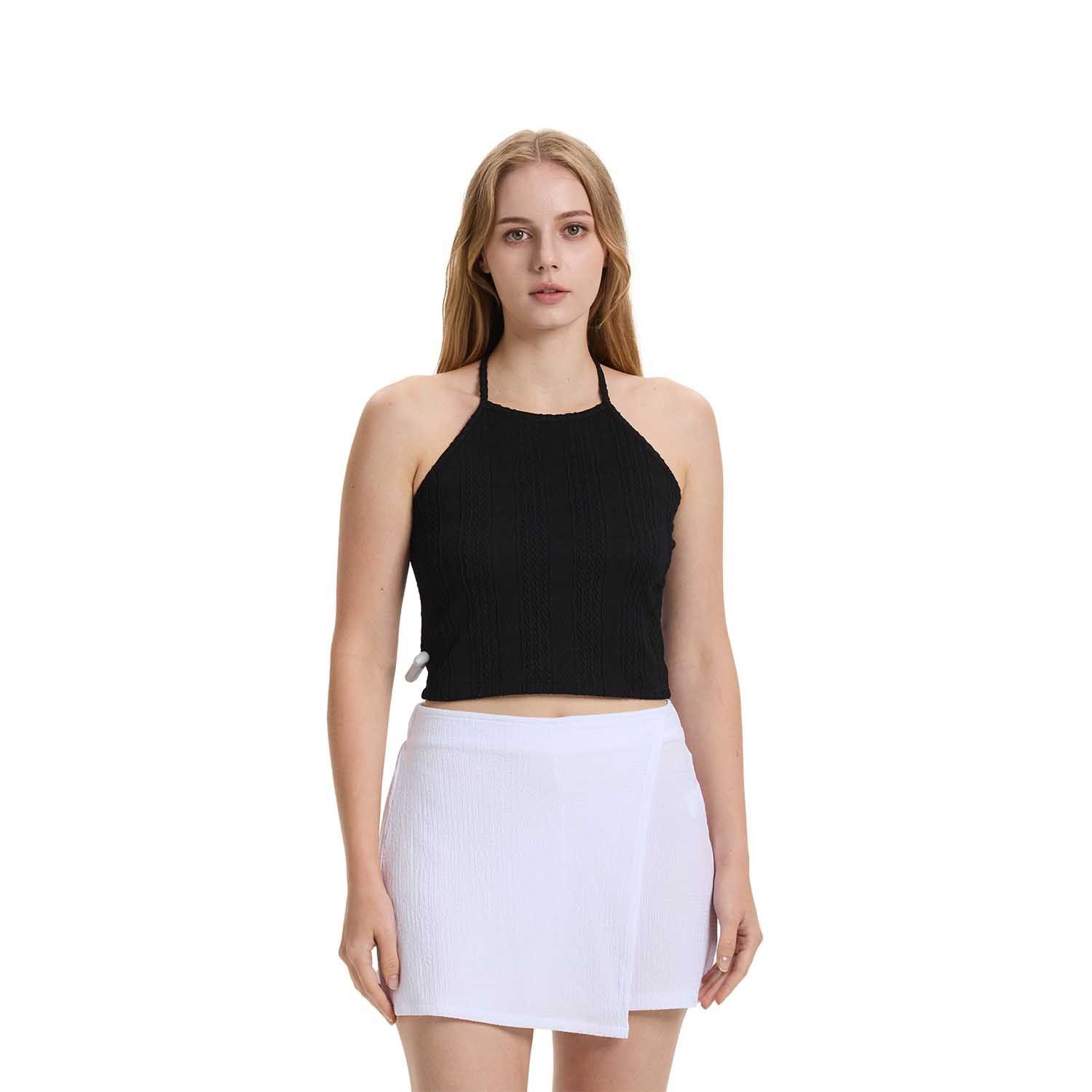 Polera Mujer Tiras Cuello Negro Fashion's Park-0