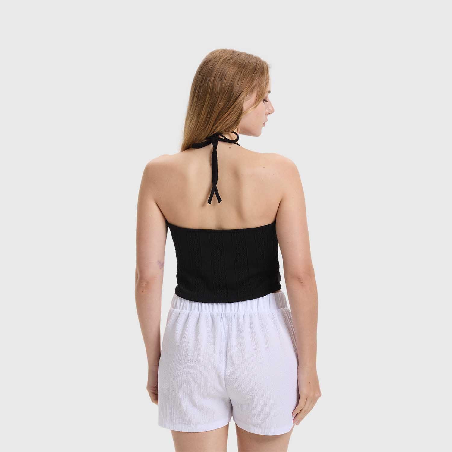 Polera Mujer Tiras Cuello Negro Fashion's Park-2