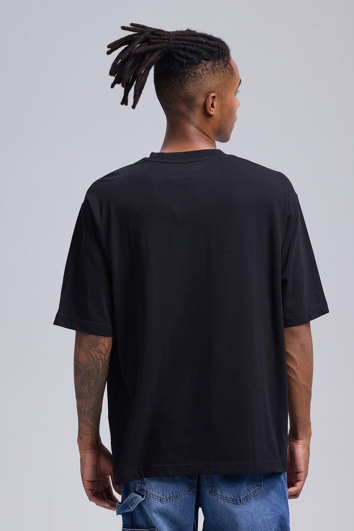 Polera Hombre Print Central Negro-2