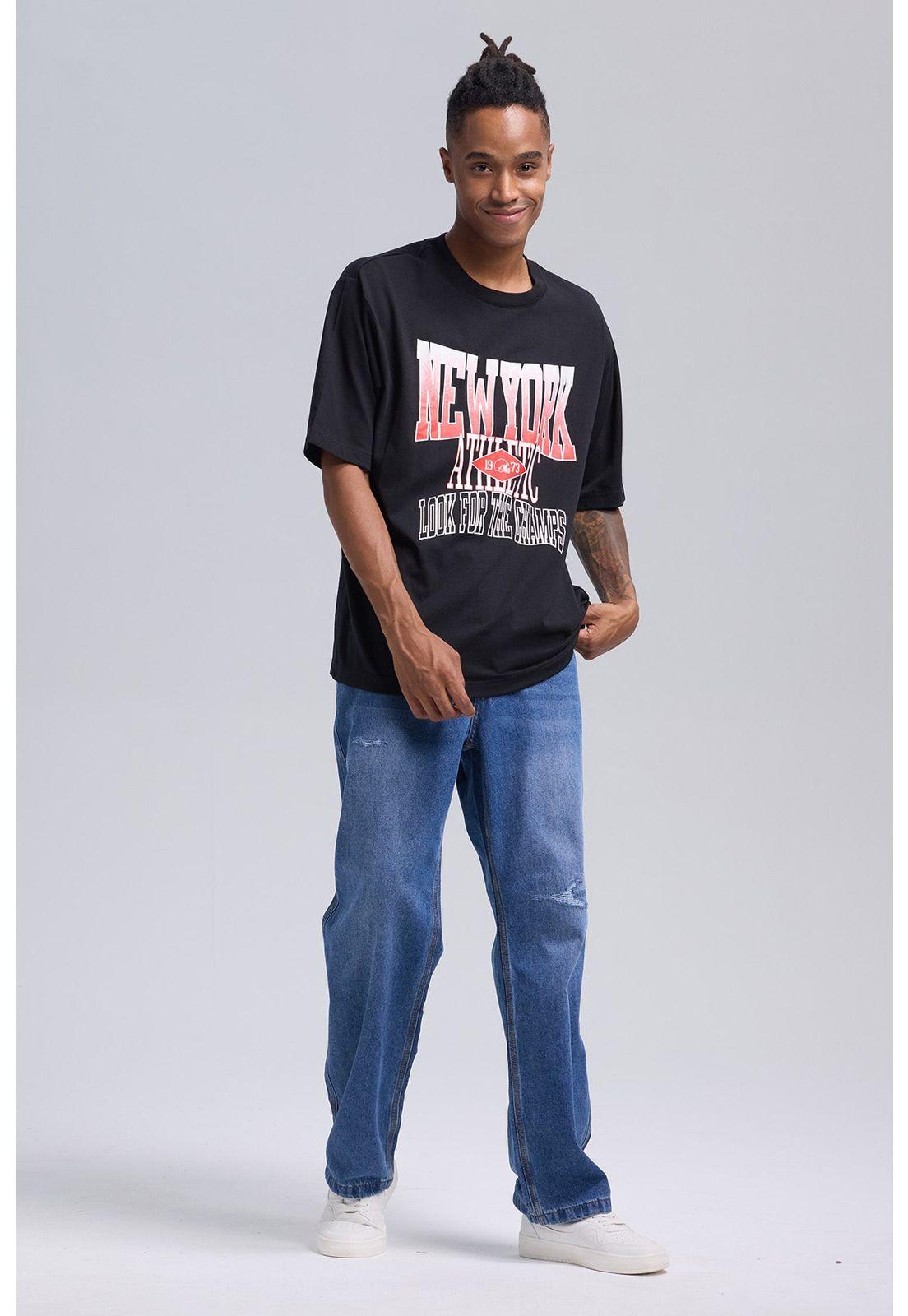 Polera Hombre Print Central Negro - ll-2