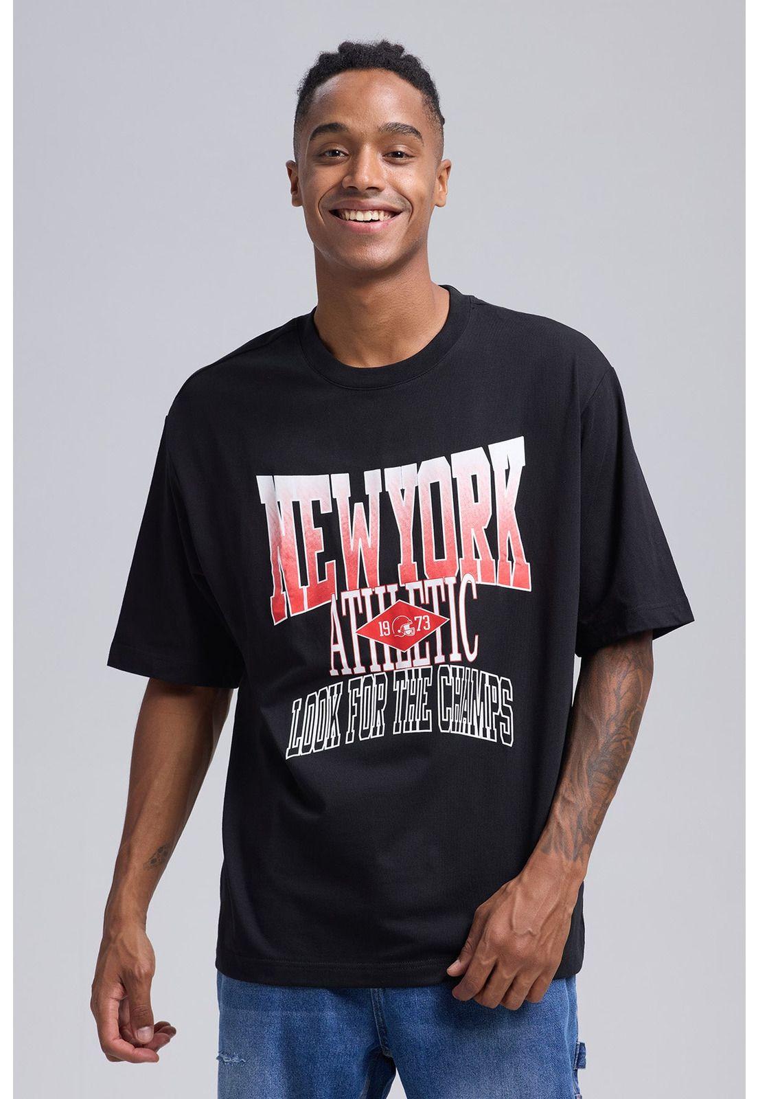 Polera Hombre Print Central Negro - ll-3