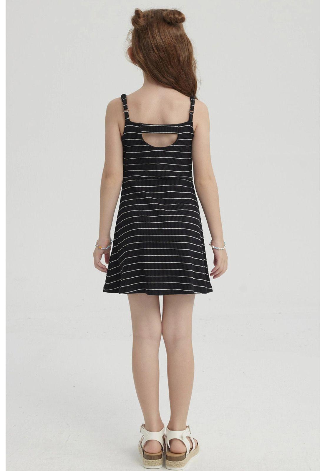Vestido Niña Rayas Negro-2