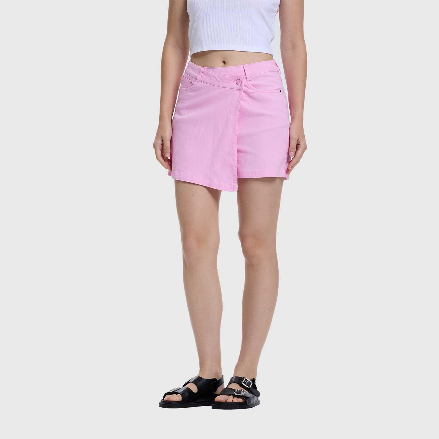 Falda Mujer Short Rosado Fashions Park-1