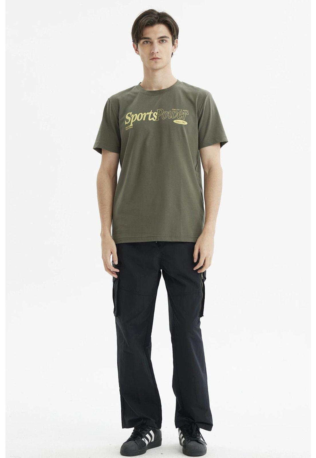 Polera Hombre Basket Verde Militar-3