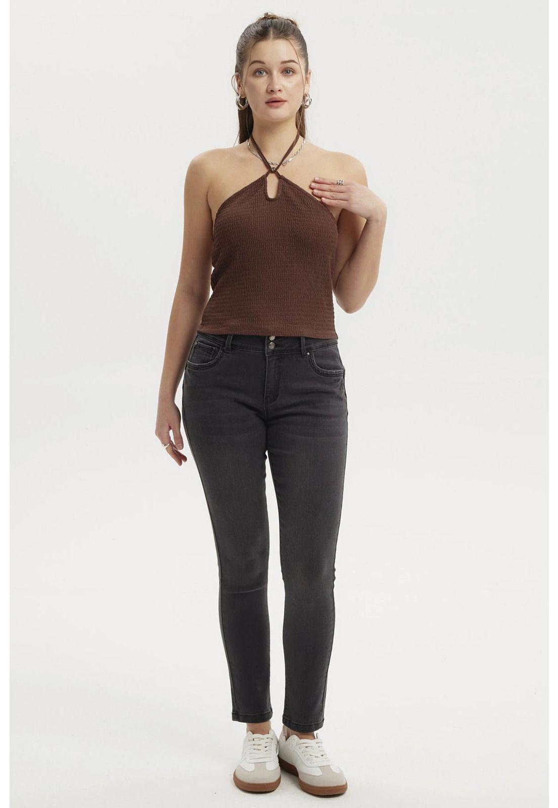 Polera Mujer Halter Café Oscuro-3