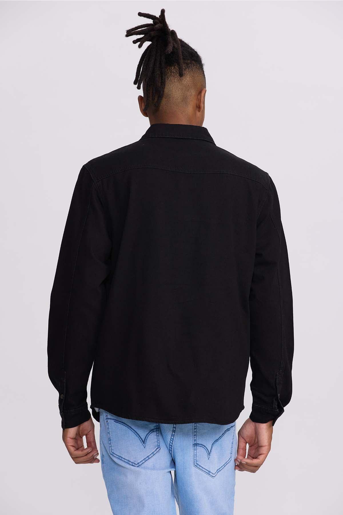 Camisa Hombre Denim Colores Negro-2