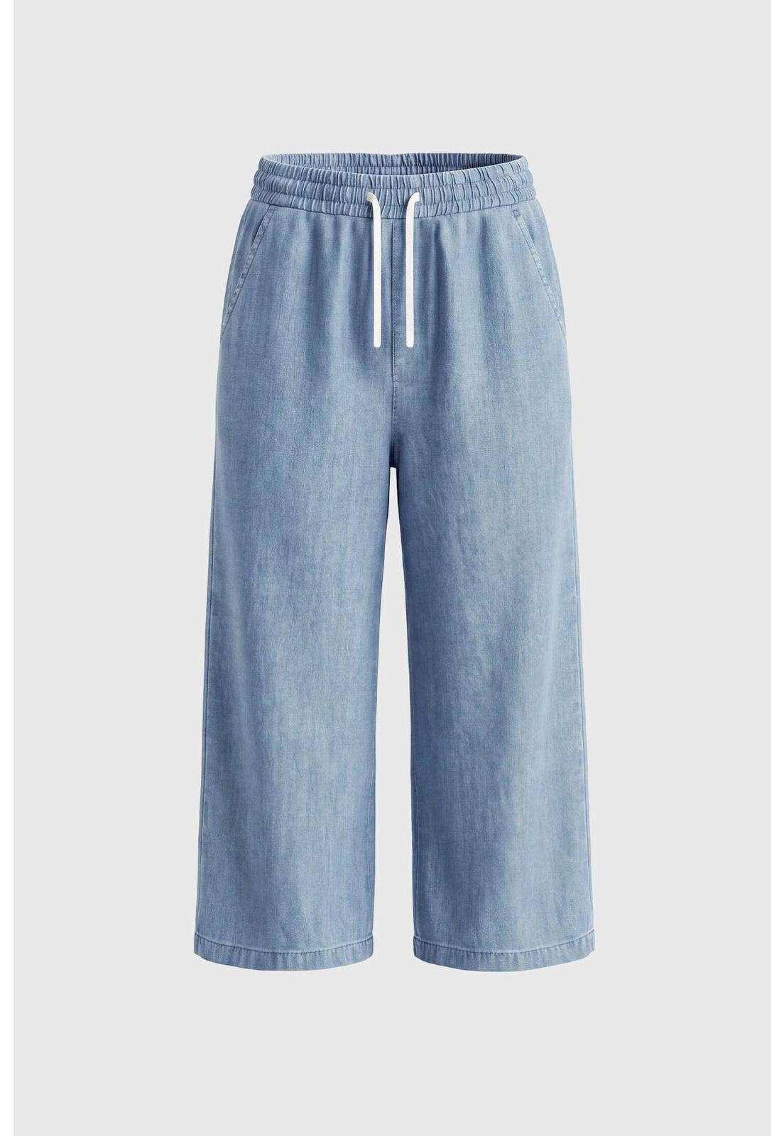 Jeans Wide Leg Niña Azul-0