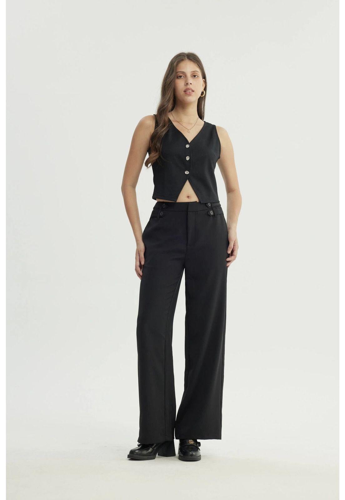 Blazer Mujer Slim Negro-3