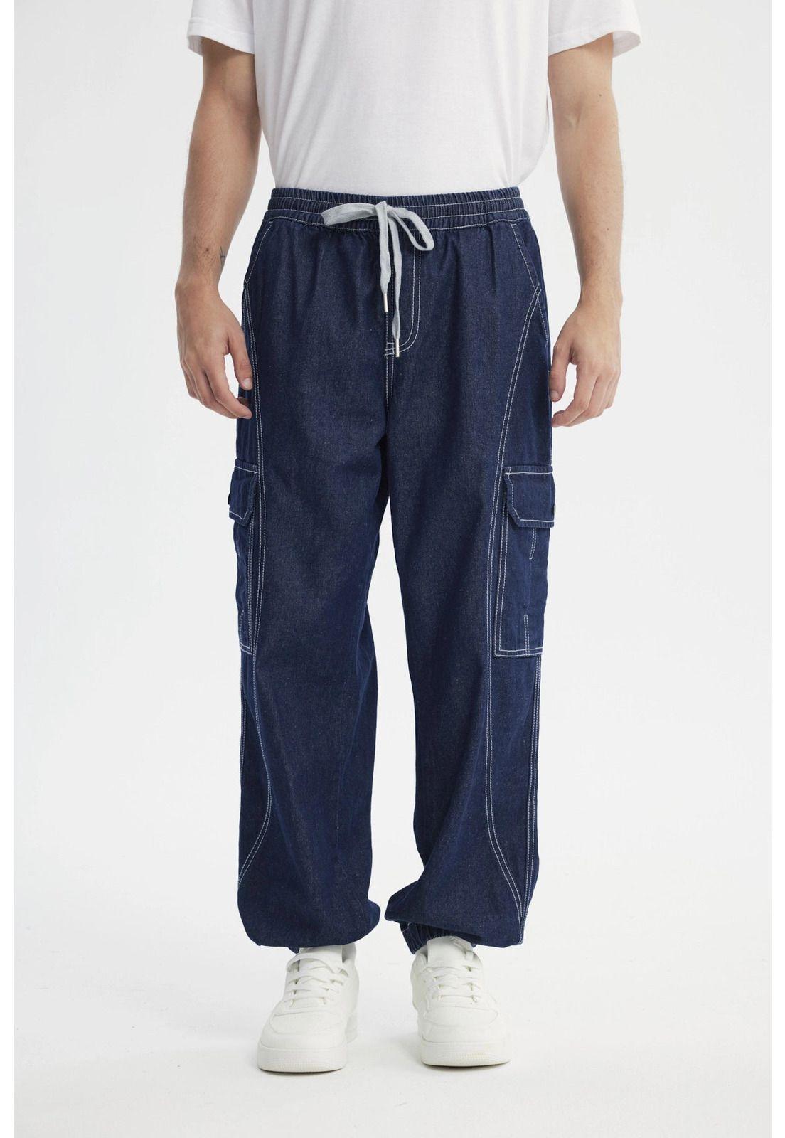 Jeans Jogger Hombre Azul Indigo-0