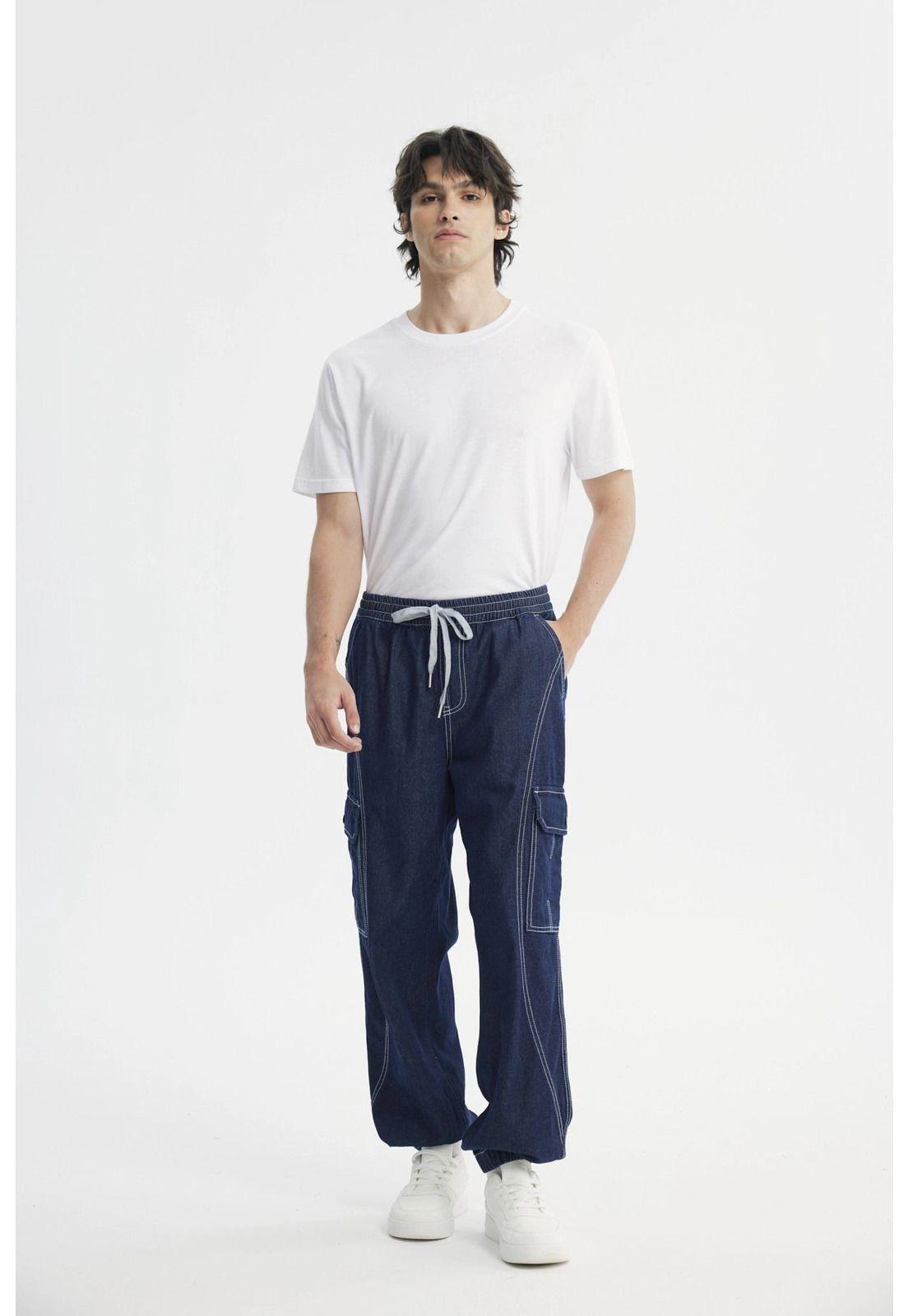 Jeans Jogger Hombre Azul Indigo-3