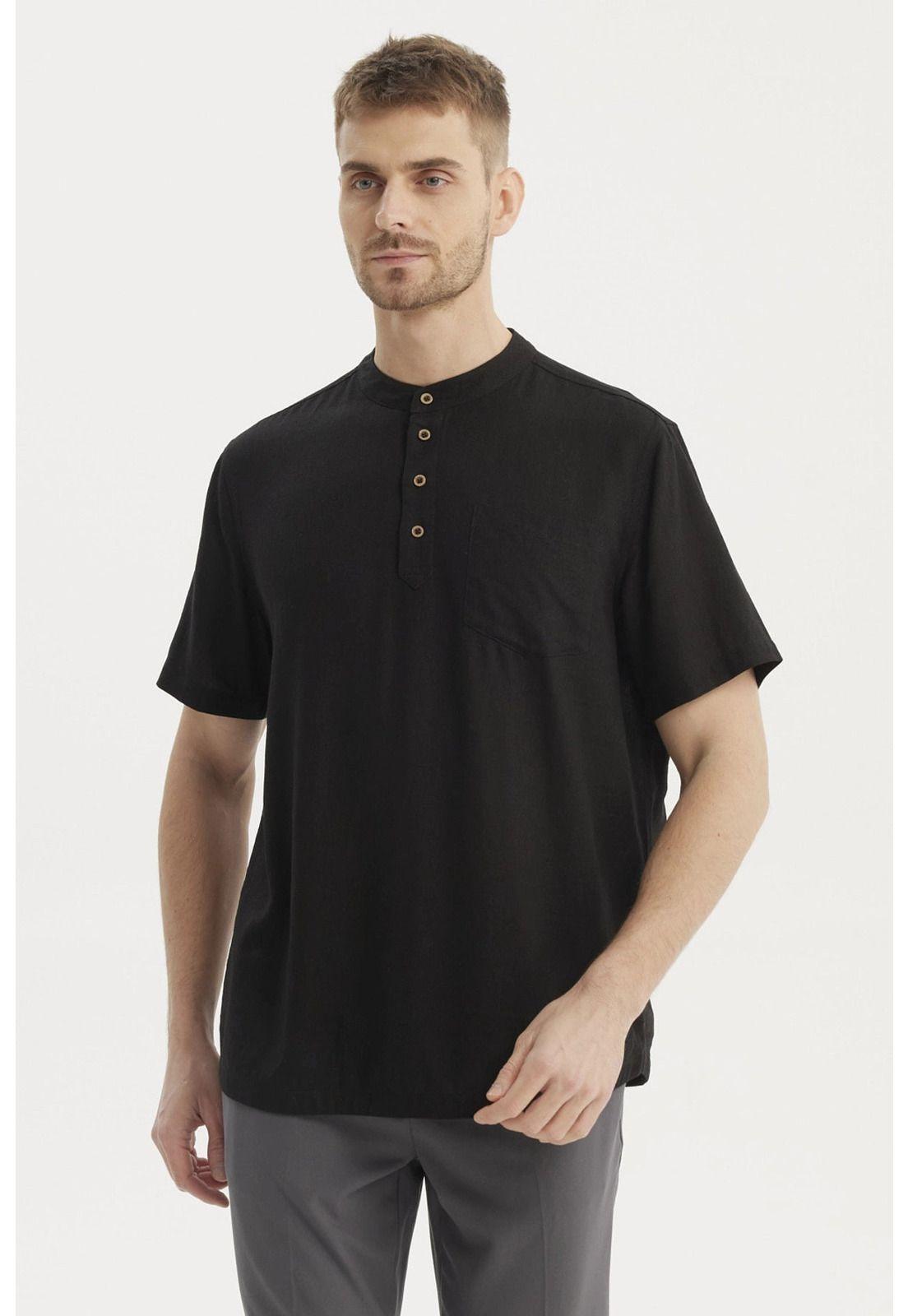 Camisa Hombre Slim Negro-0