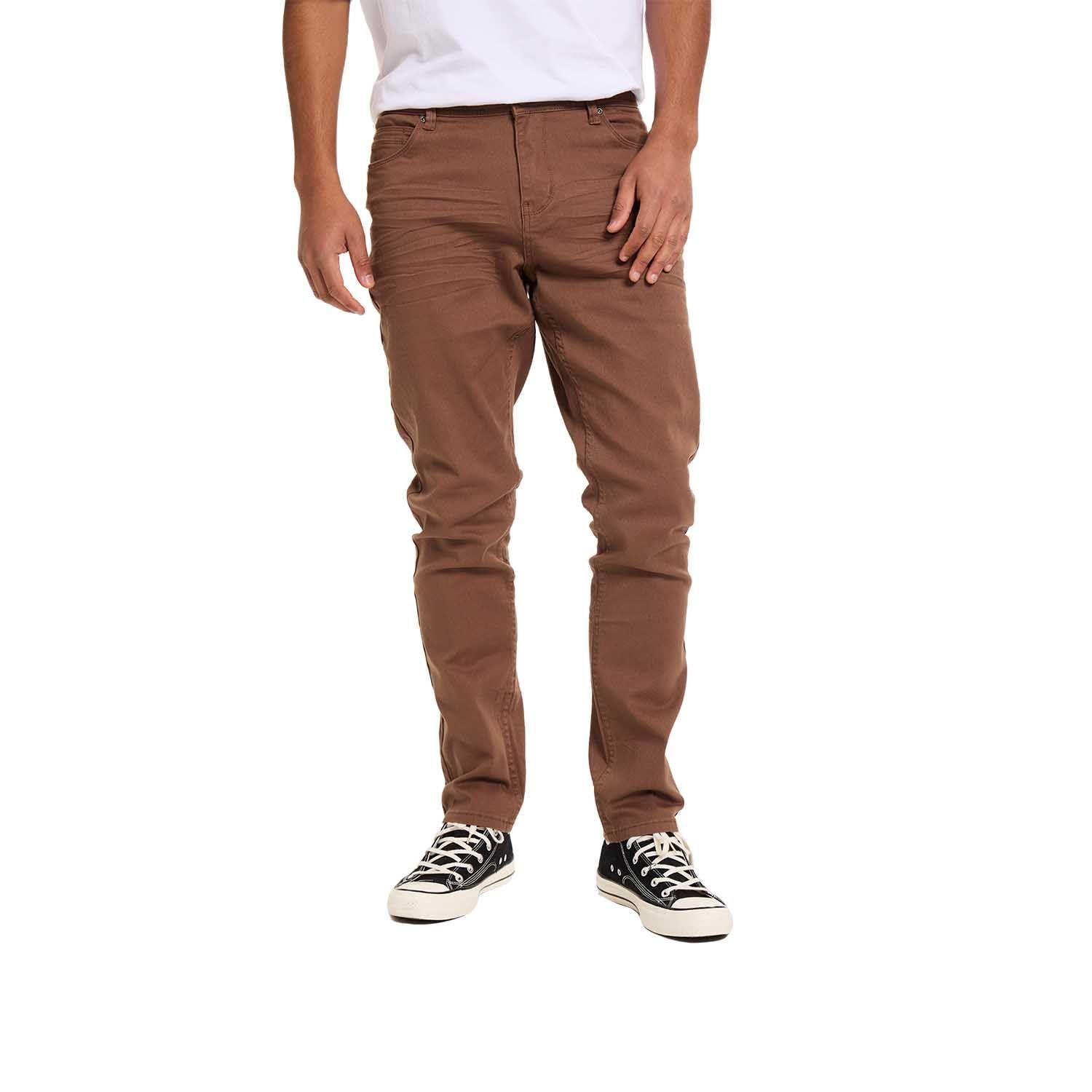 Jeans Hombre Slim Color Café Ii-0