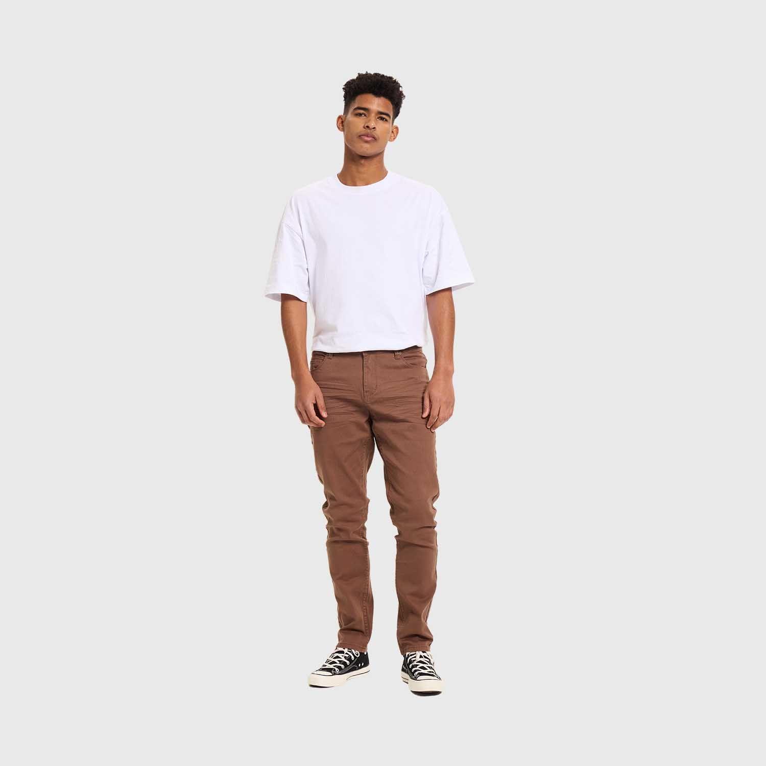 Jeans Hombre Slim Color Café Ii-3