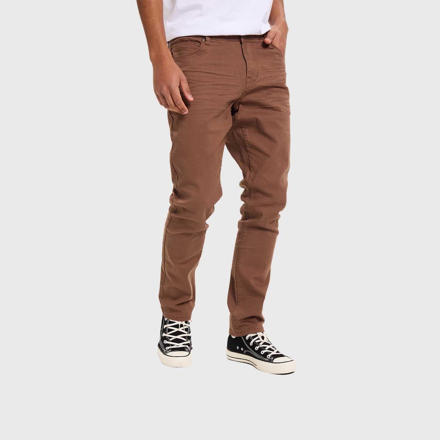 Jeans Hombre Slim Color Café Ii-1