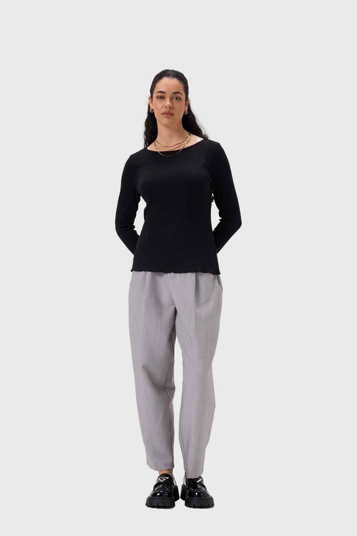 Polera Mujer Rib Negro-3